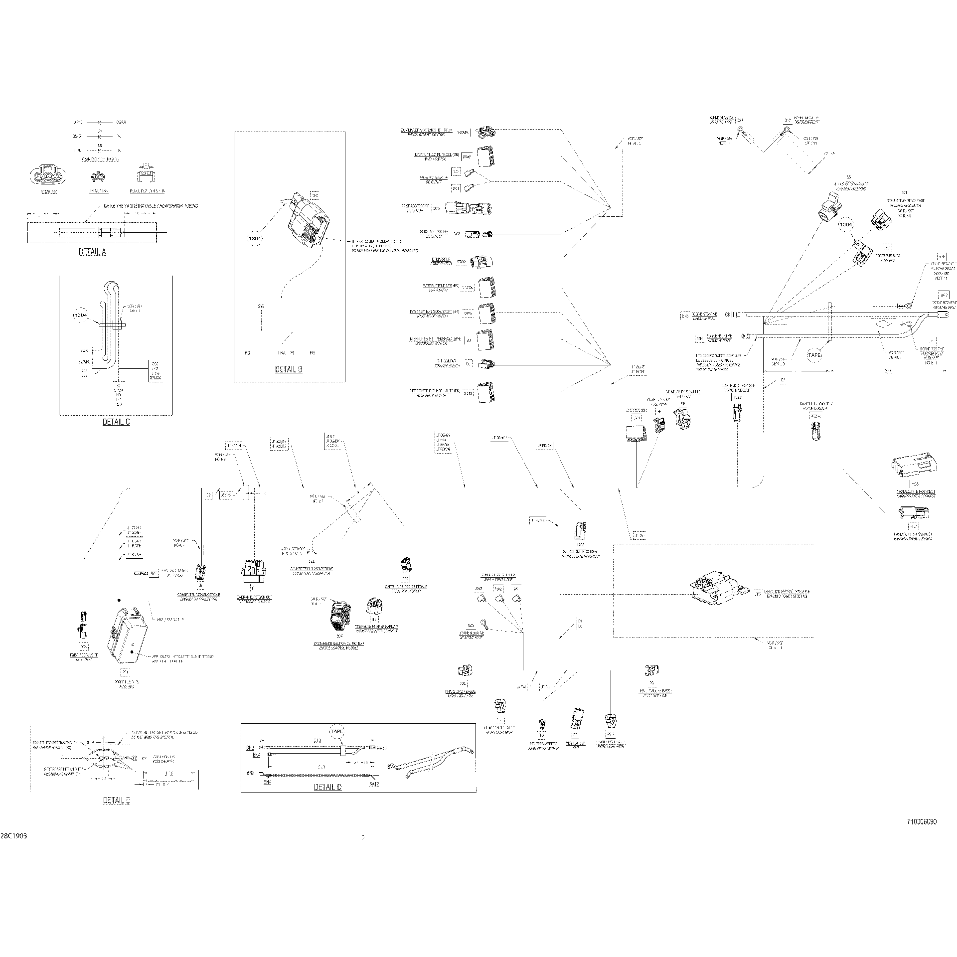 An Image of a Genuine Can-Am Parts Schematic Diagram showing the schematic - MAIN HARNESS 710006090 COMMANDER MAX