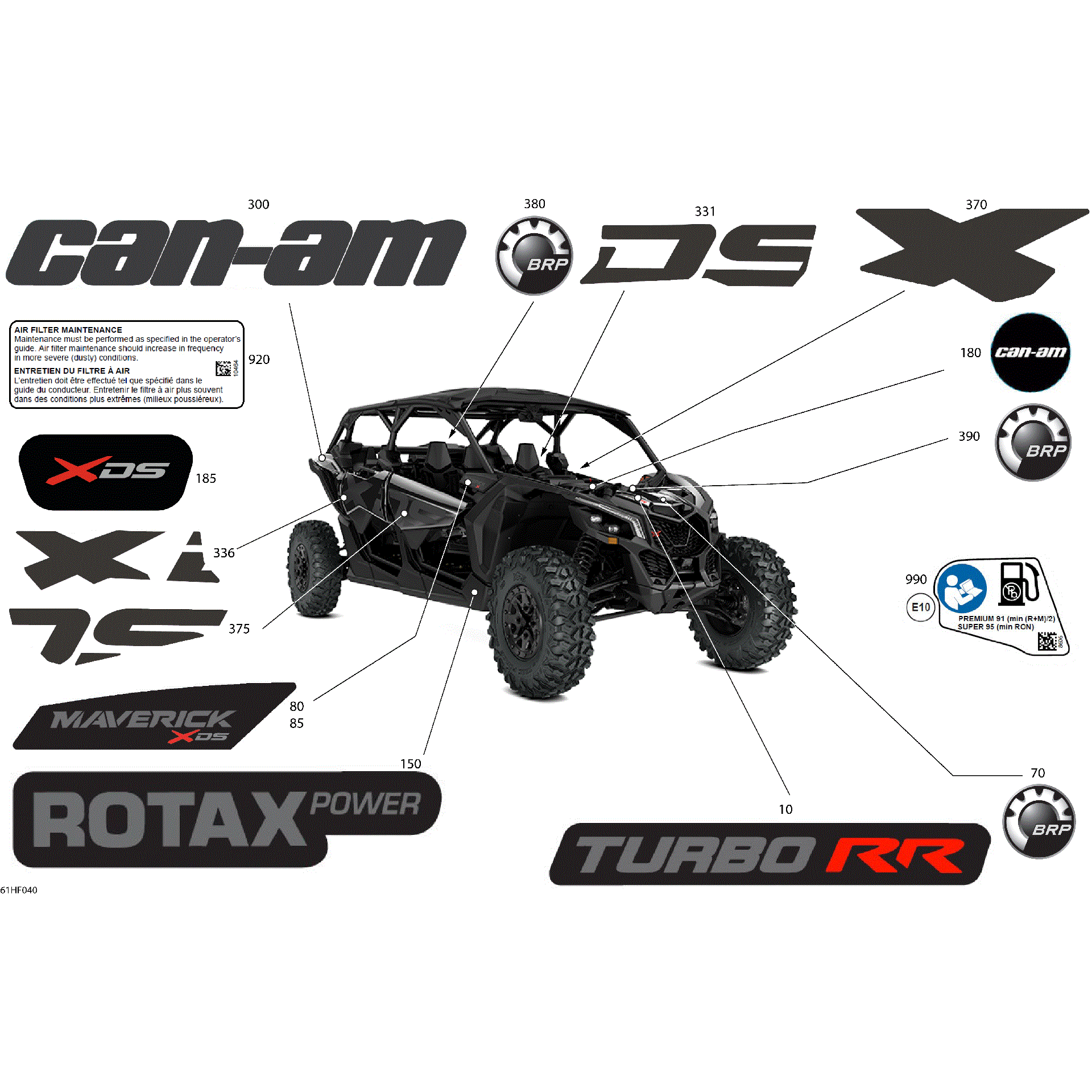 An Image of a Genuine Can-Am Parts Schematic Diagram showing the schematic - BODY - DECALS
