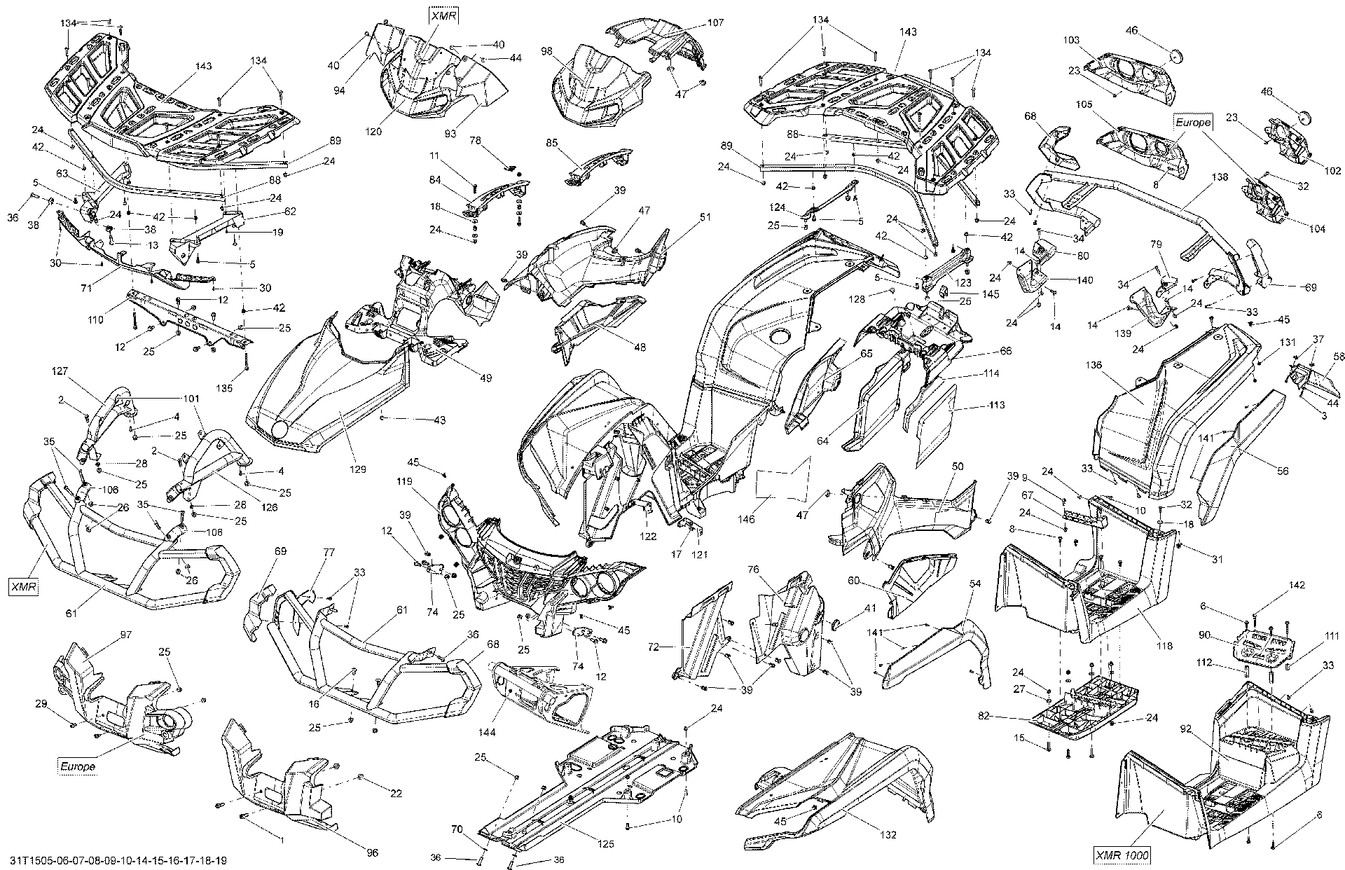 An Image of a Genuine Can-Am Parts Schematic Diagram showing the schematic - BODY AND ACCESSORIES _31T1509