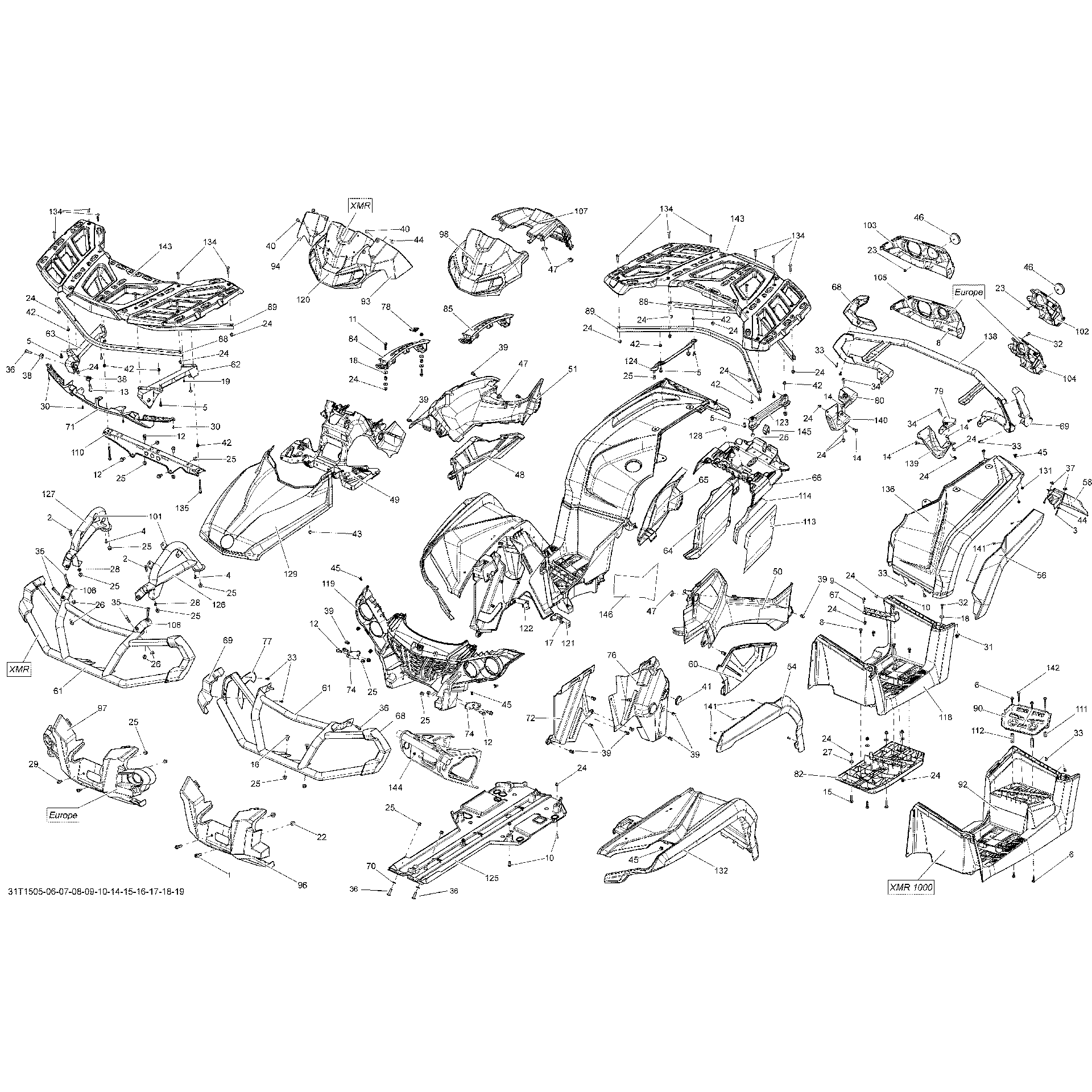 An Image of a Genuine Can-Am Parts Schematic Diagram showing the schematic - BODY AND ACCESSORIES _31T1518