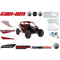 BODY - DECALS - 2025 CAN AM MAVERICK TURBO RR X RS 72 INCH - FIERY RED METALLIC - 72" WIDTH