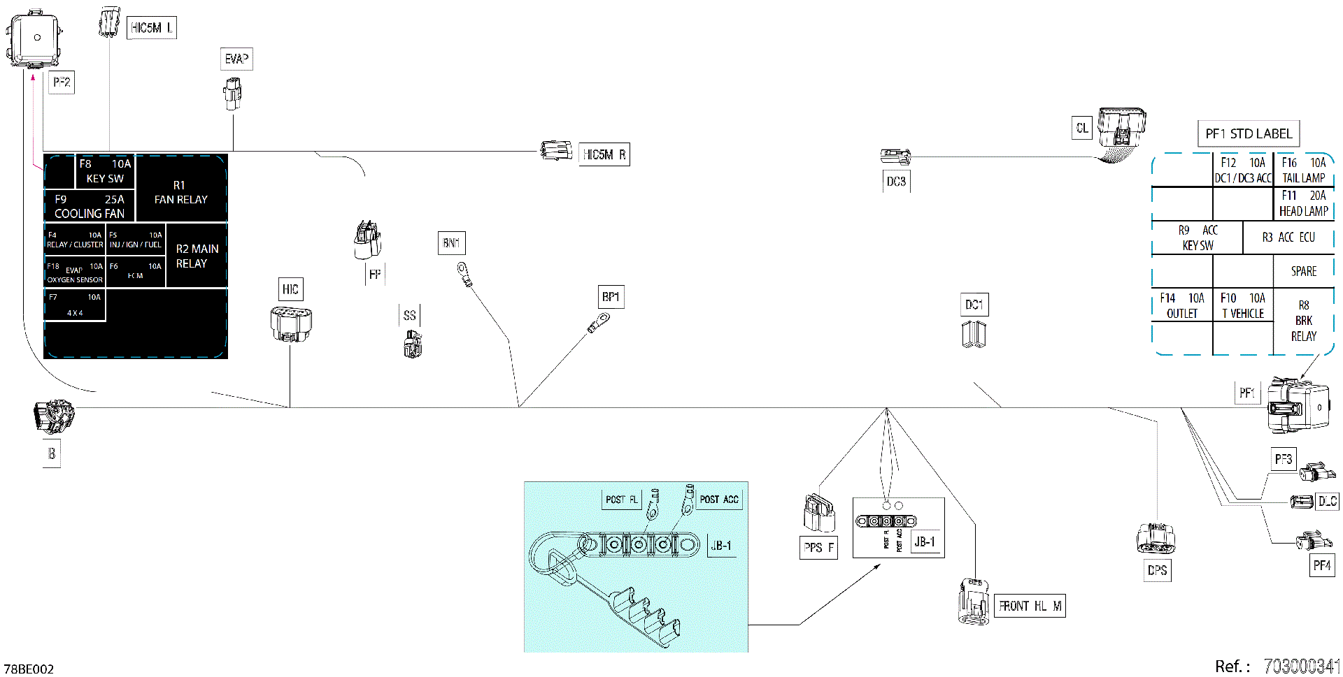 An Image of a Genuine Can-Am Parts Schematic Diagram showing the schematic - ELECTRIC - MAIN HARNESS - 710007674