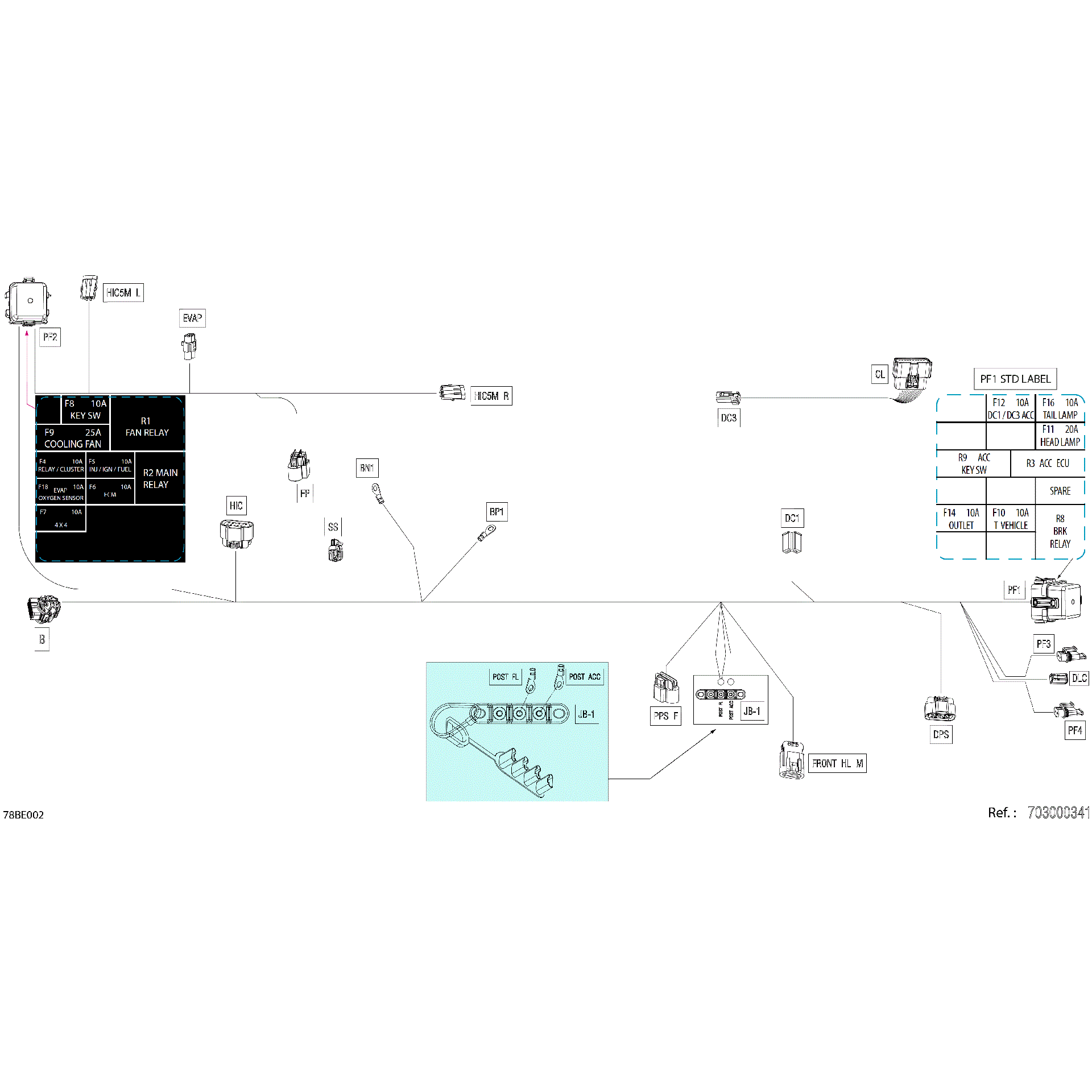 An Image of a Genuine Can-Am Parts Schematic Diagram showing the schematic - ELECTRIC - MAIN HARNESS - 710007674