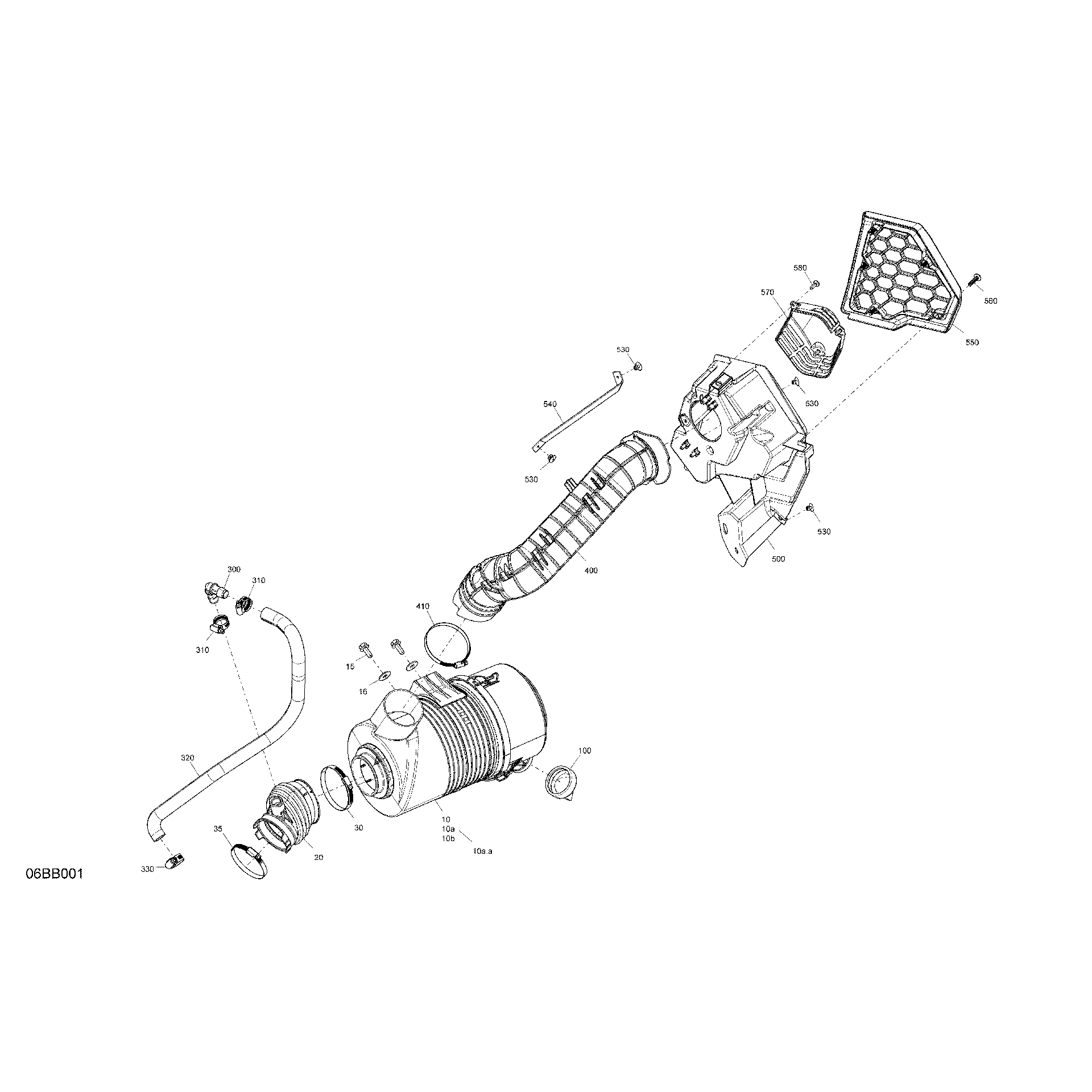 An Image of a Genuine Can-Am Parts Schematic Diagram showing the schematic - ENGINE - AIR INTAKE