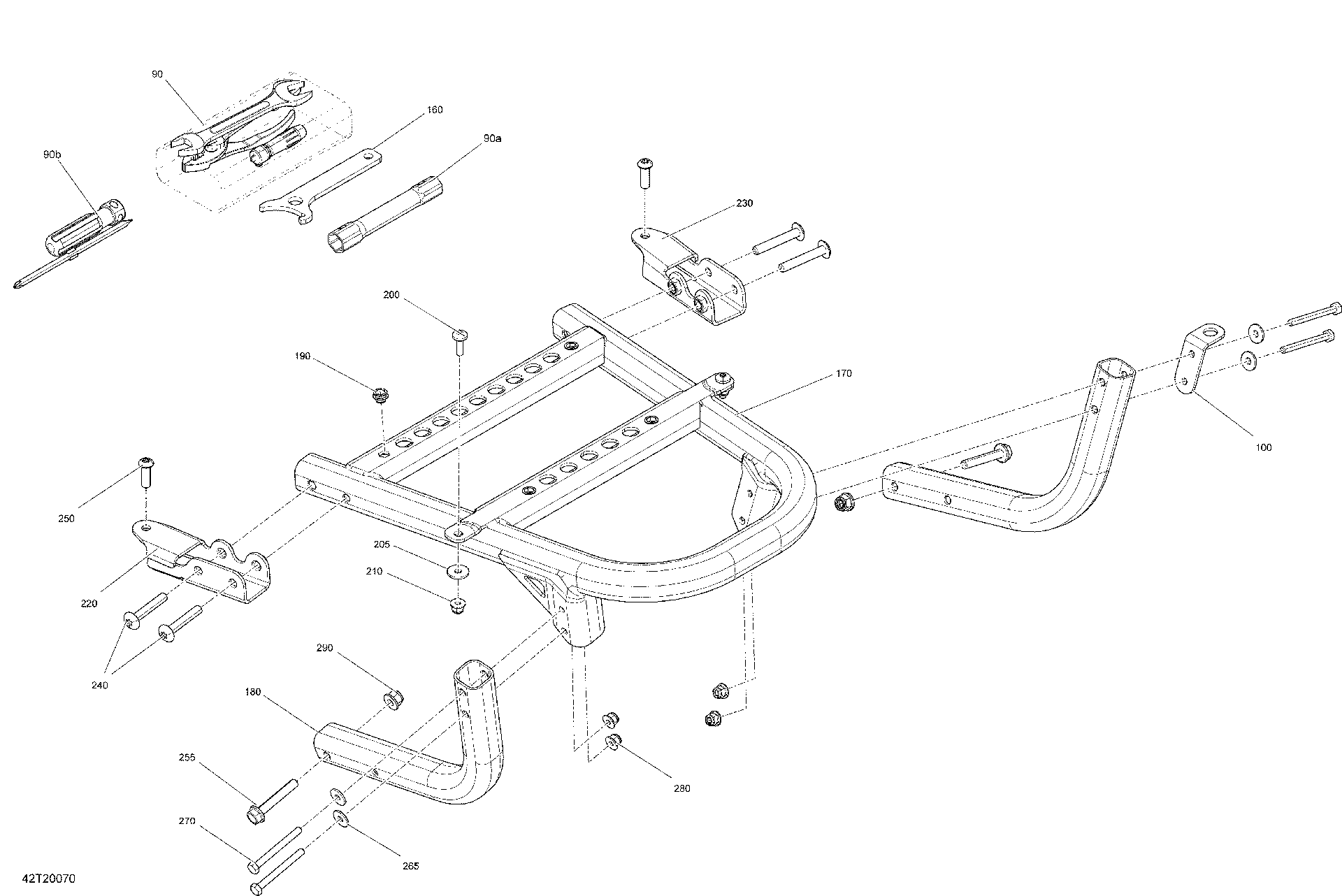 An Image of a Genuine Can-Am Parts Schematic Diagram showing the schematic - FRONT STORAGE COMPARTMENT