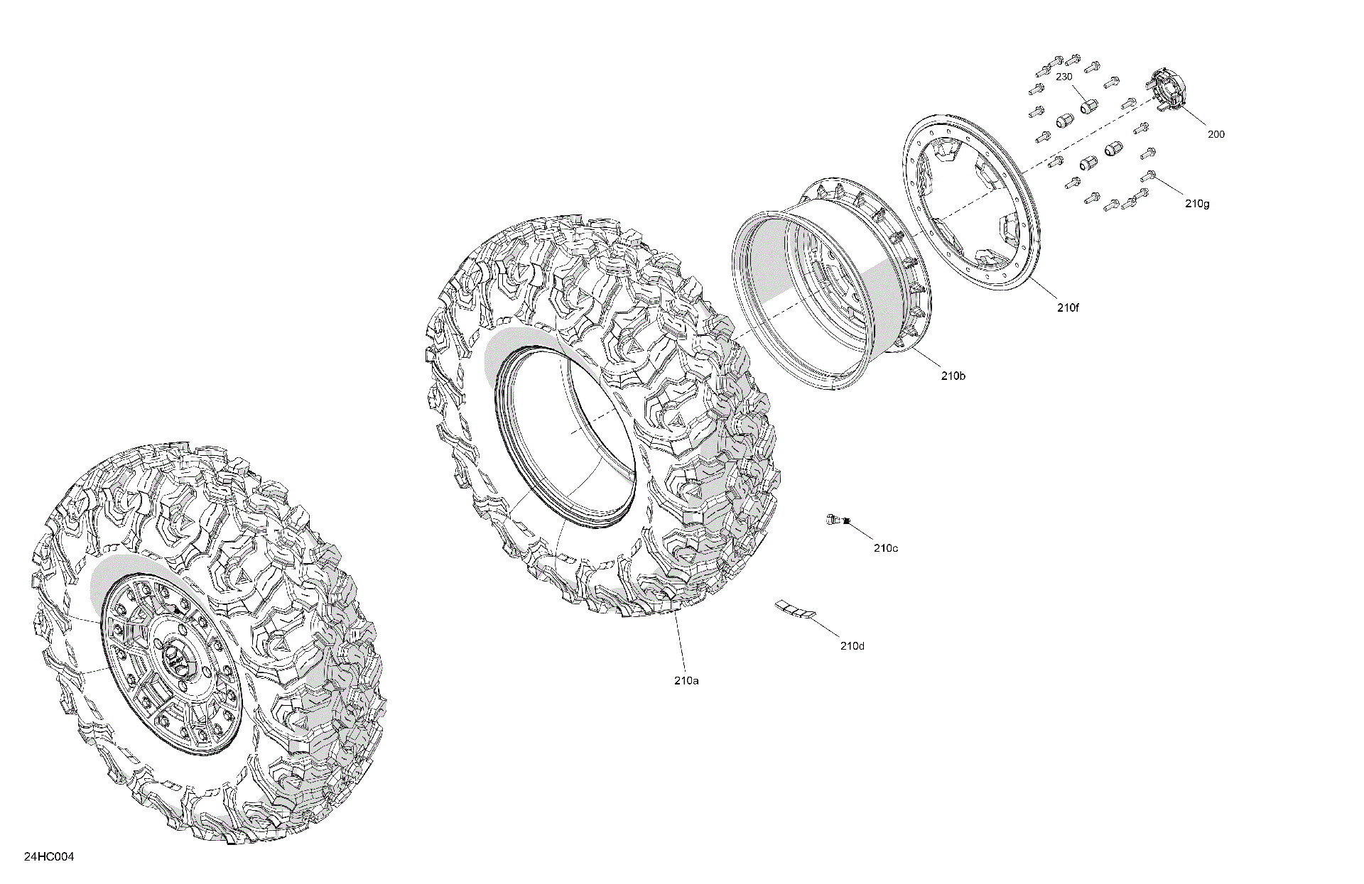 An Image of a Genuine Can-Am Parts Schematic Diagram showing the schematic - DRIVE - FRONT WHEELS