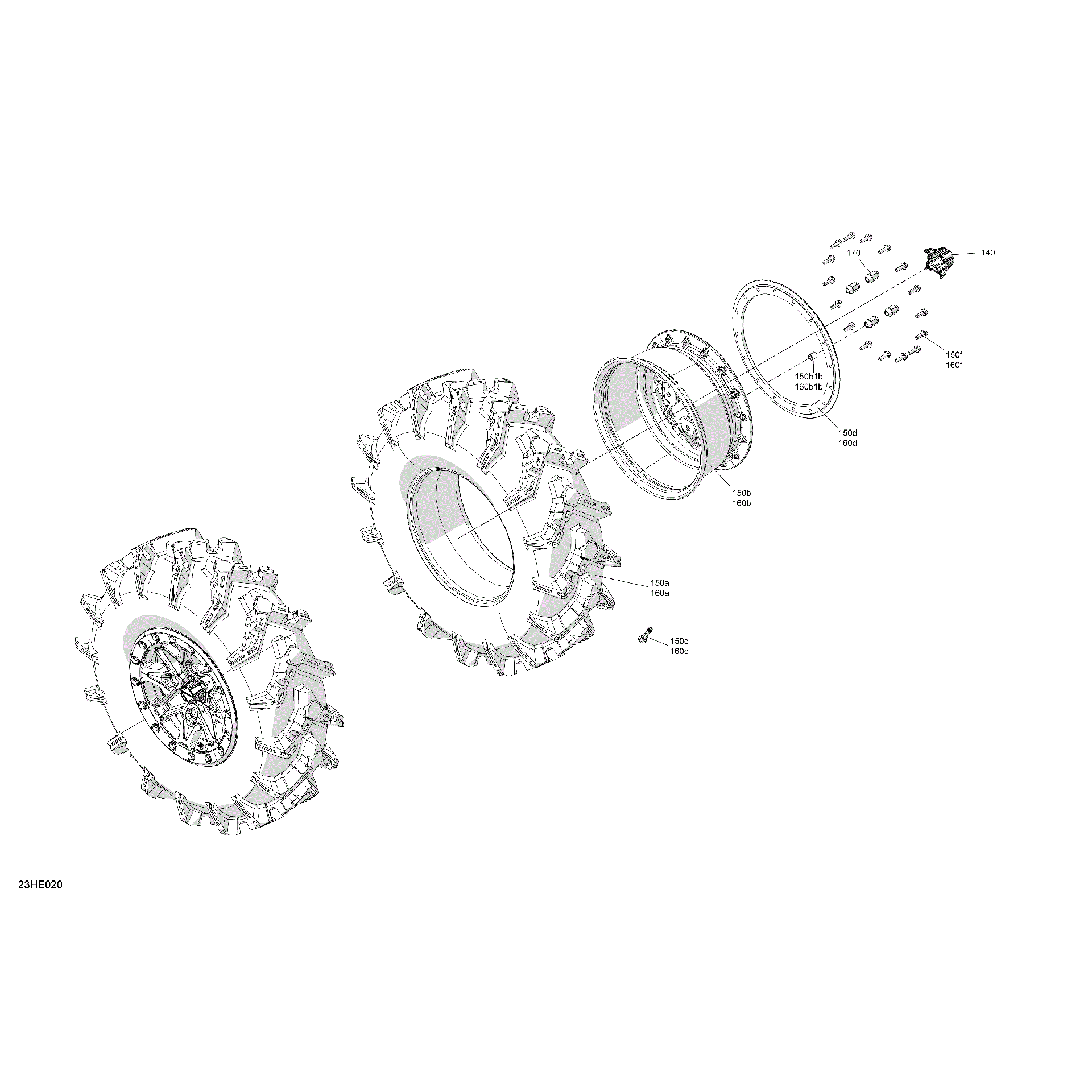 An Image of a Genuine Can-Am Parts Schematic Diagram showing the schematic - DRIVE - REAR WHEELS