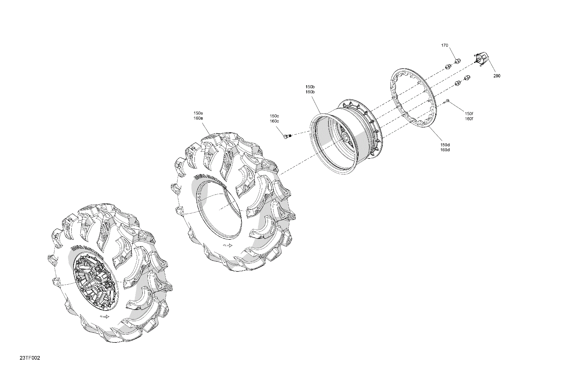 An Image of a Genuine Can-Am Parts Schematic Diagram showing the schematic - DRIVE - REAR WHEELS