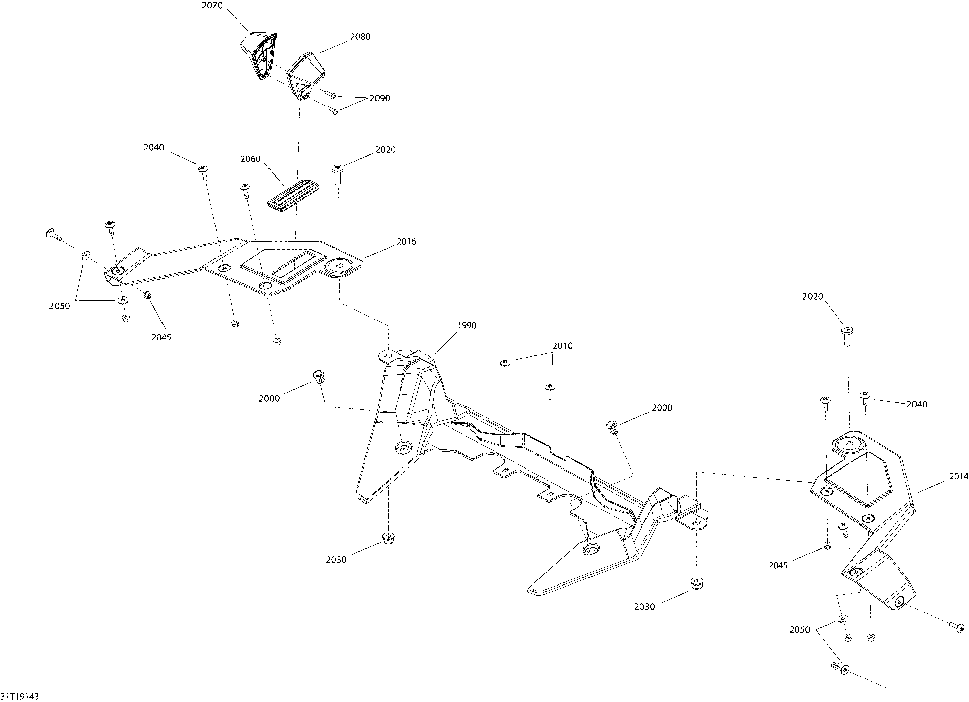 An Image of a Genuine Can-Am Parts Schematic Diagram showing the schematic - BODY AND ACCESSORIES 6X6 MAX - 1000 EFI -  - REAR