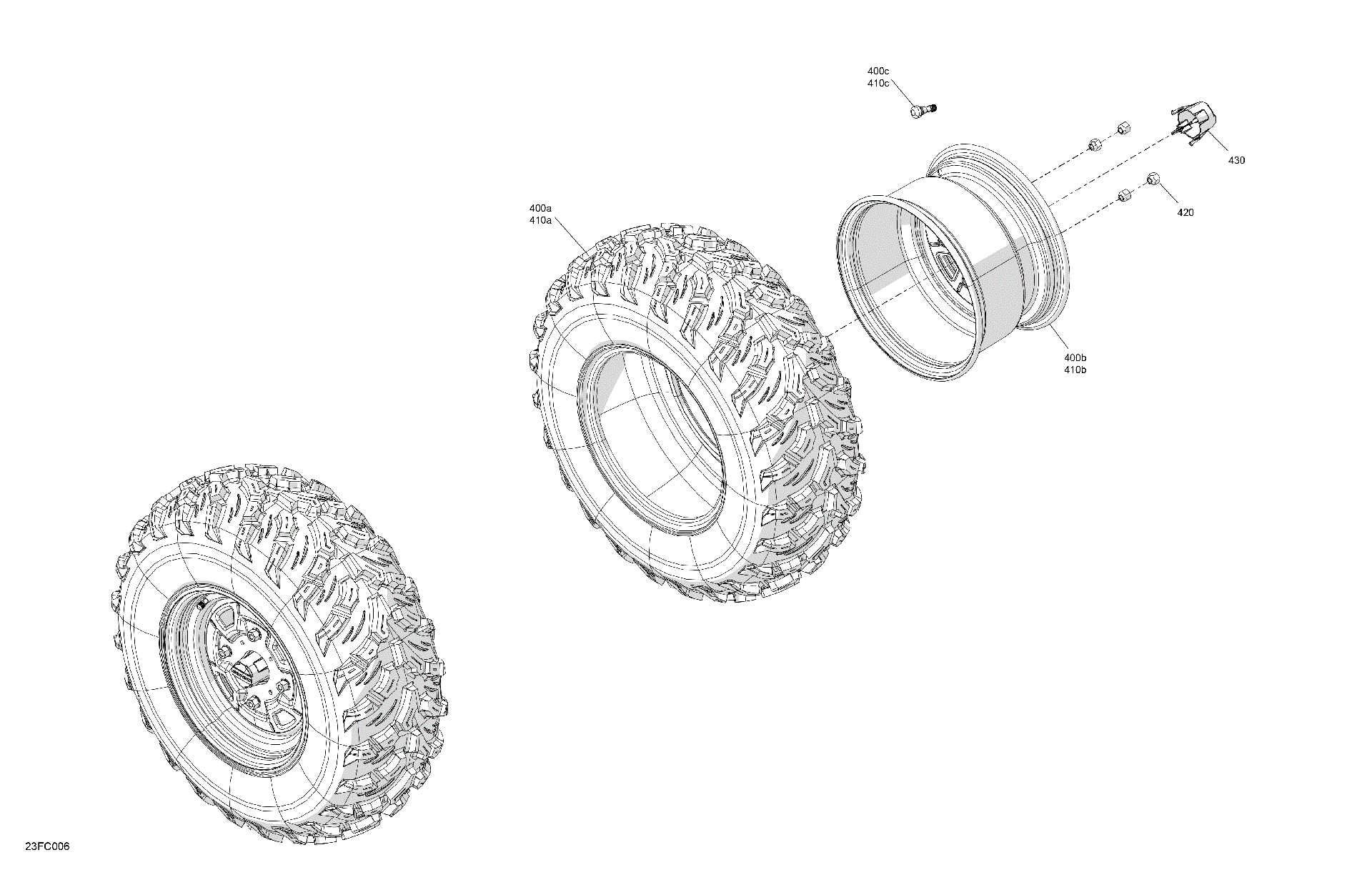 An Image of a Genuine Can-Am Parts Schematic Diagram showing the schematic - DRIVE - REAR WHEELS