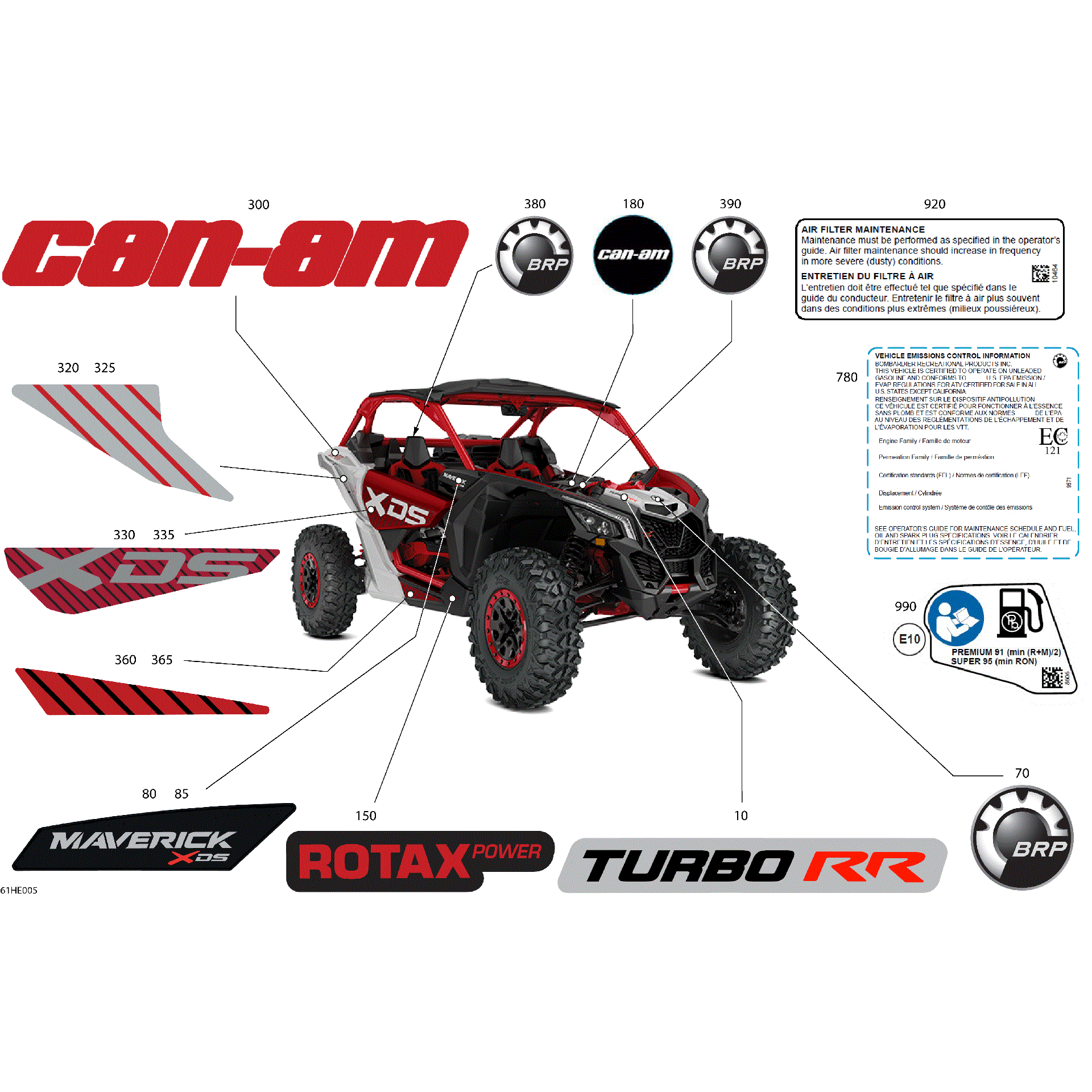 An Image of a Genuine Can-Am Parts Schematic Diagram showing the schematic - BODY - DECALS