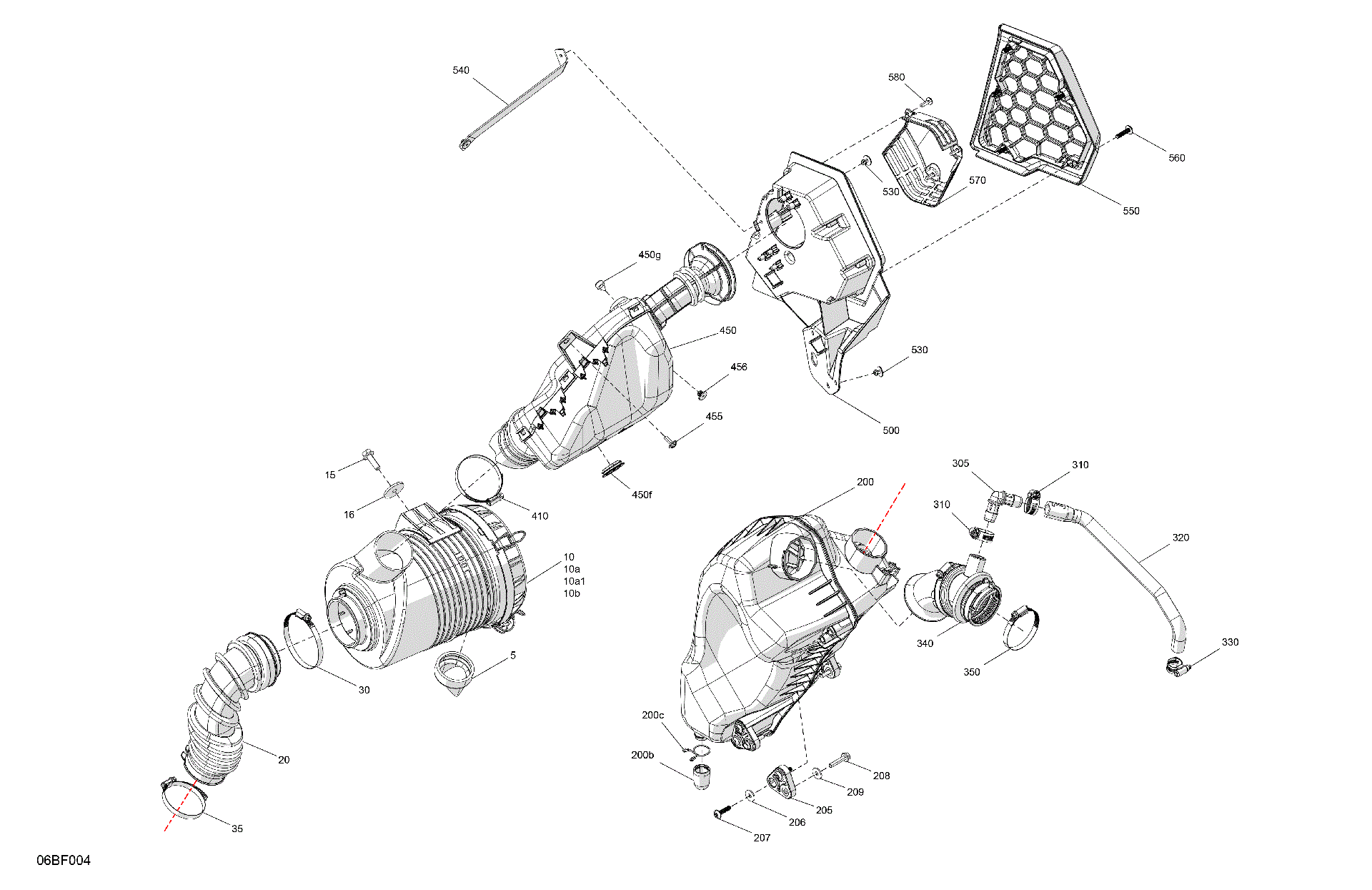 An Image of a Genuine Can-Am Parts Schematic Diagram showing the schematic - ENGINE - AIR INTAKE