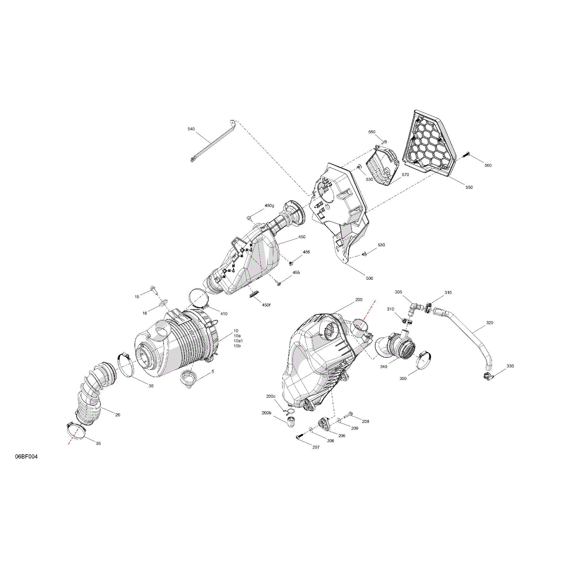 An Image of a Genuine Can-Am Parts Schematic Diagram showing the schematic - ENGINE - AIR INTAKE