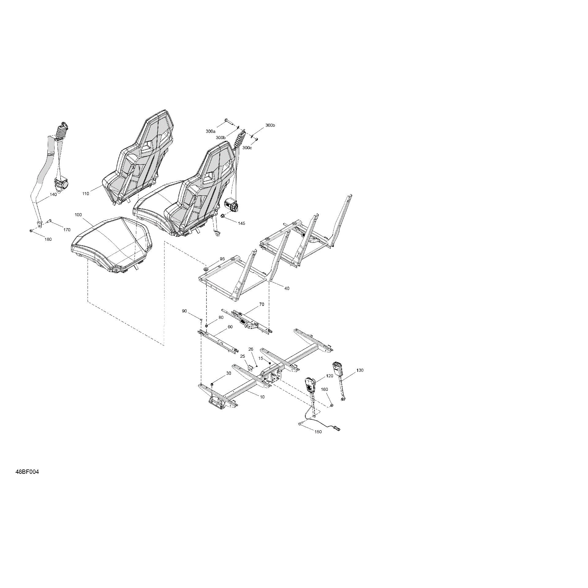 An Image of a Genuine Can-Am Parts Schematic Diagram showing the schematic - BODY - SEAT