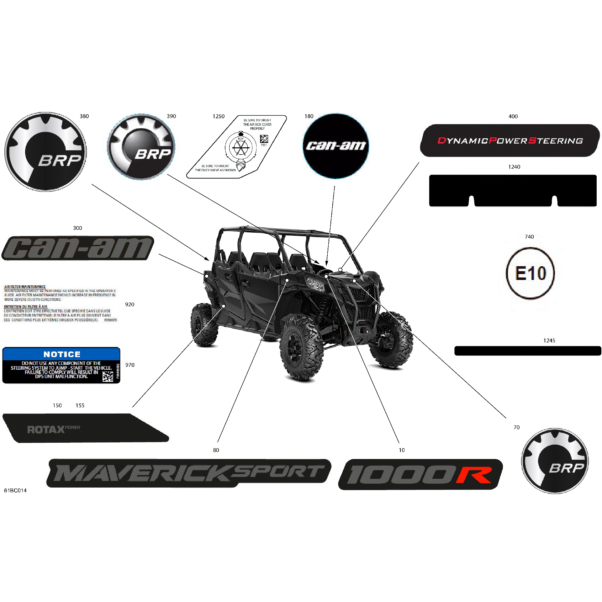 An Image of a Genuine Can-Am Parts Schematic Diagram showing the schematic - BODY - DECALS