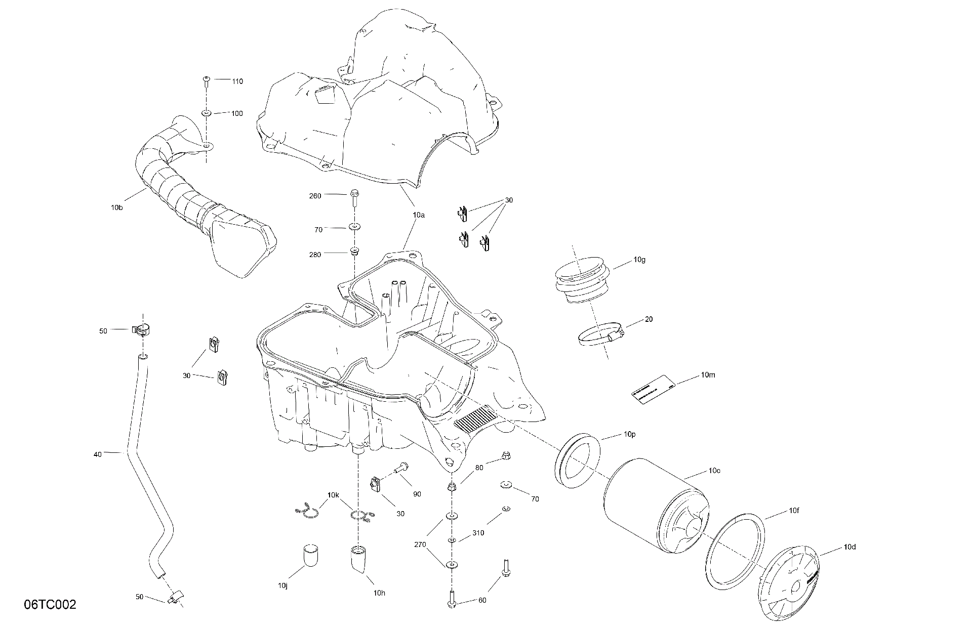An Image of a Genuine Can-Am Parts Schematic Diagram showing the schematic - ENGINE - AIR INTAKE
