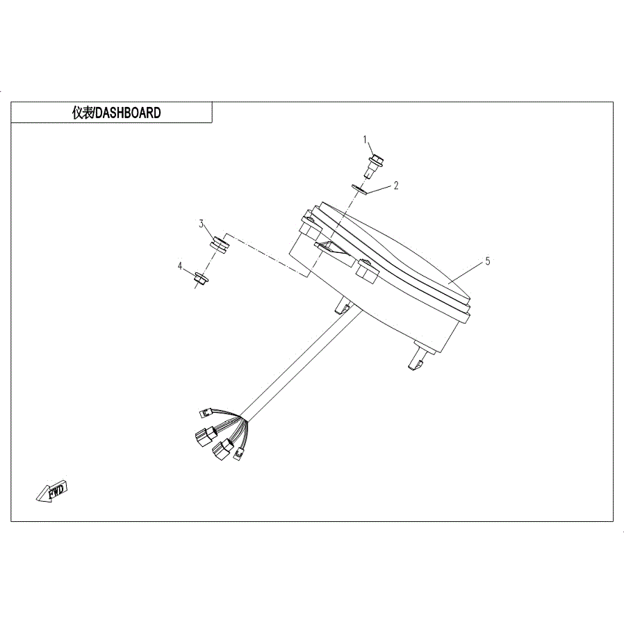 An Image of a Genuine CFMOTO Parts Schematic Diagram showing the schematic - DASHBOARD - 2019 CFMOTO UFORCE 800