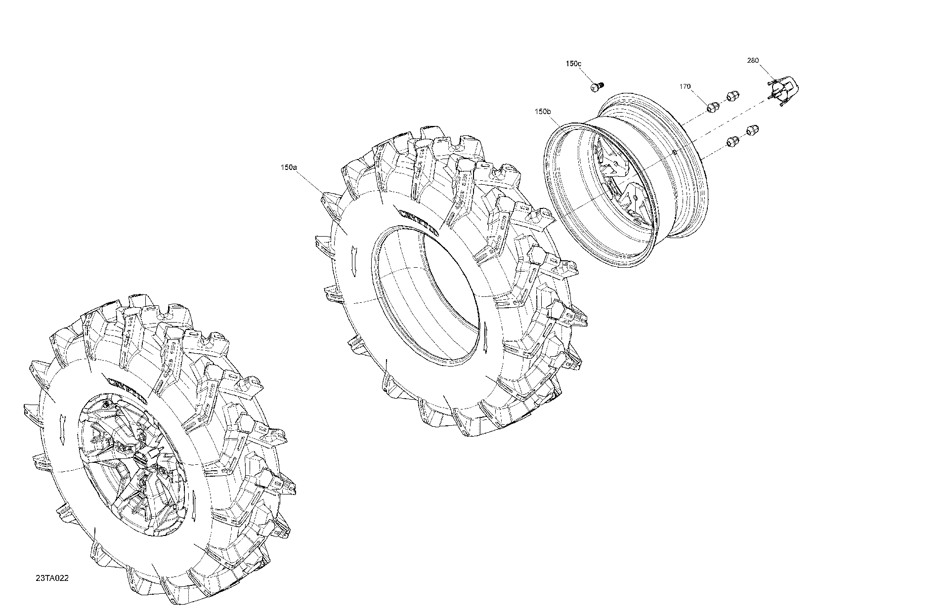 An Image of a Genuine Can-Am Parts Schematic Diagram showing the schematic - DRIVE - REAR WHEELS
