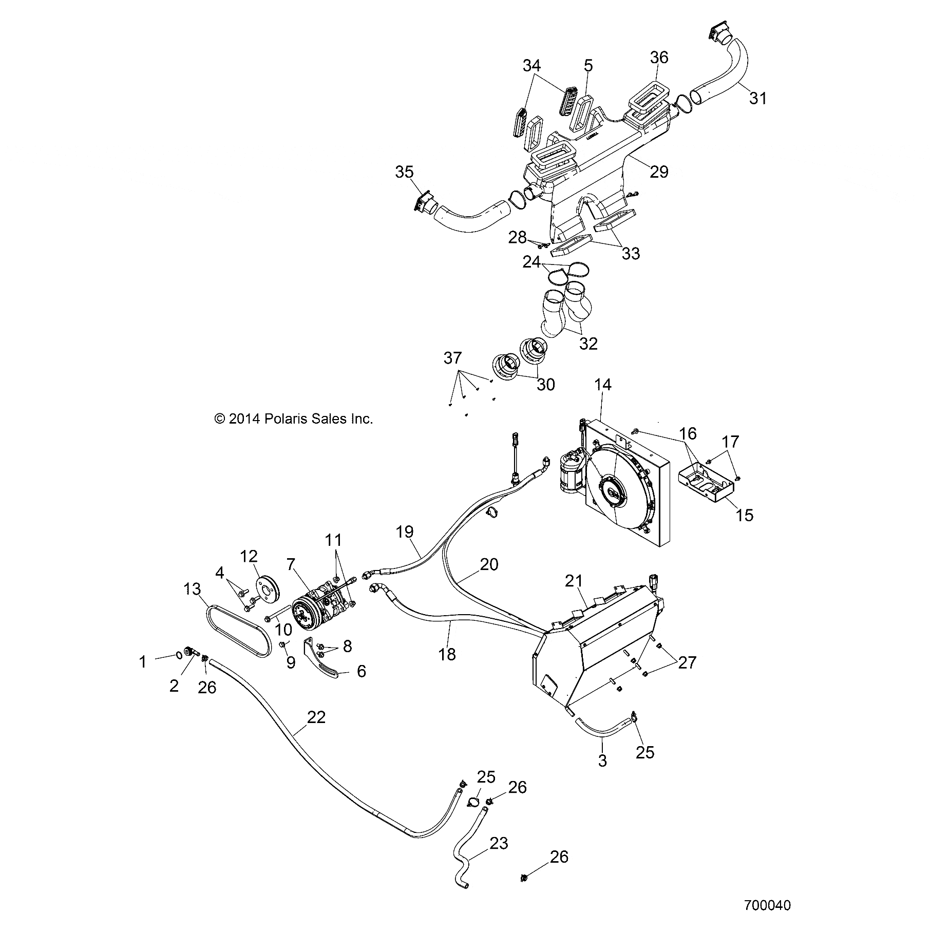 Ac Hose by Polaris 3120168 OEM Hardware P3120168 Off Road Express