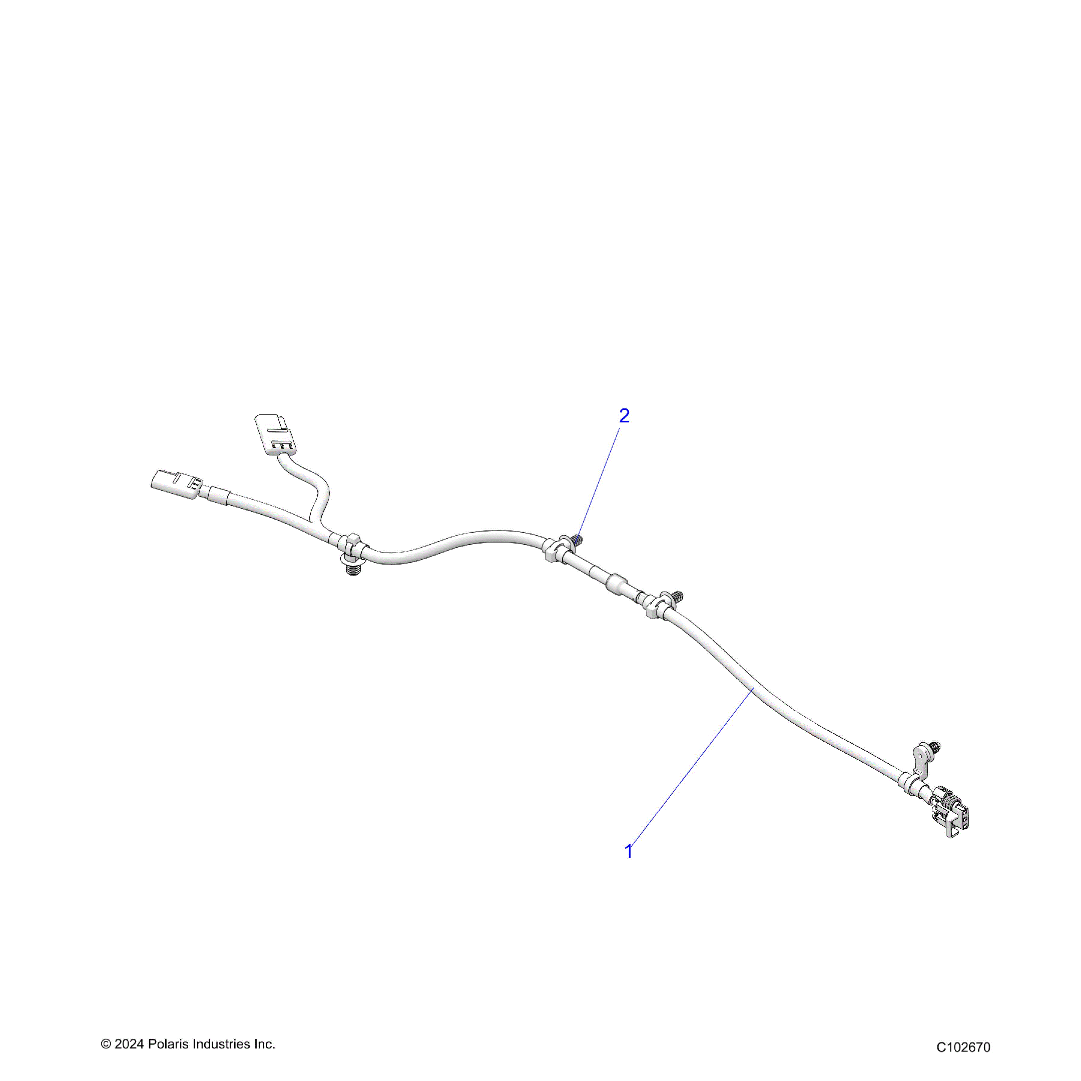An Image of a Genuine Polaris Parts Schematic Diagram showing the schematic - ELECTRICAL: TAILLIGHT HARNESS - 2025 POLARIS SPORTSMAN 570 6X6 EPS 49S
