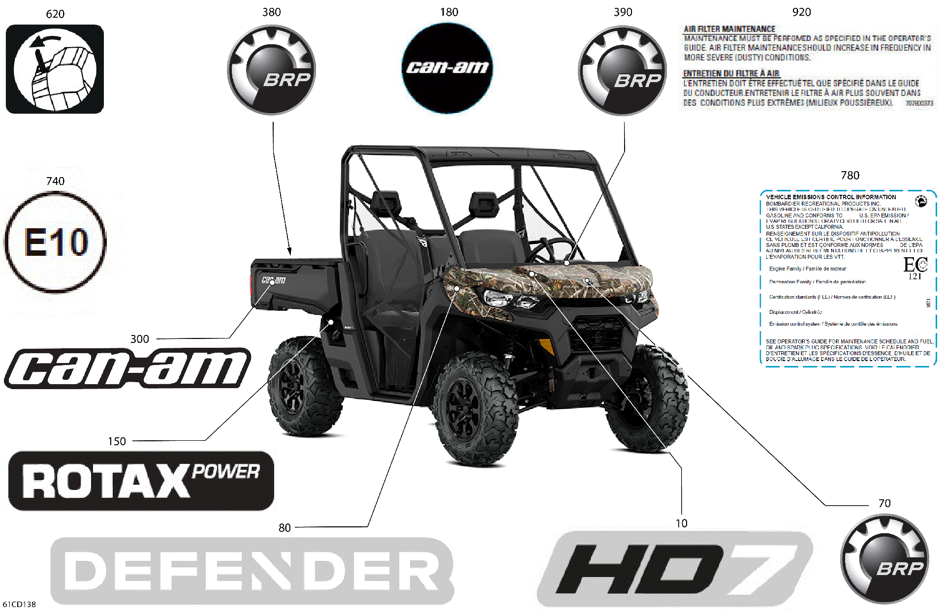 An Image of a Genuine Can-Am Parts Schematic Diagram showing the schematic - BODY - DECALS