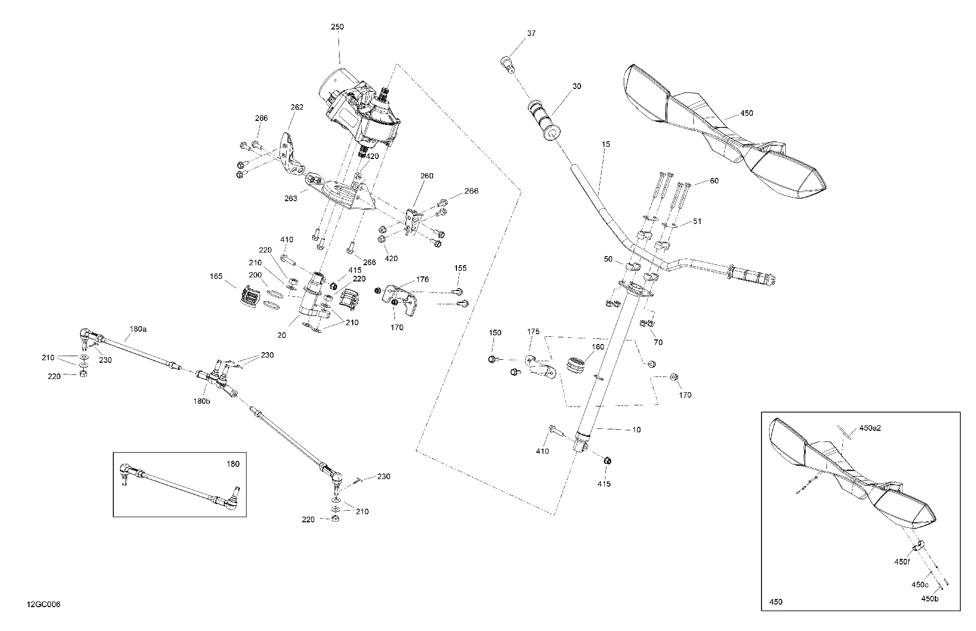 An Image of a Genuine Can-Am Parts Schematic Diagram showing the schematic - MECHANIC - STEERING