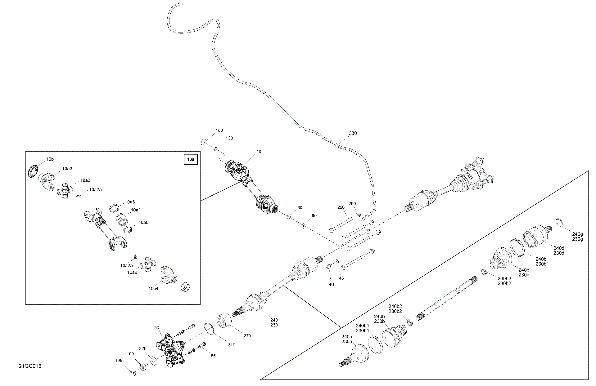 An Image of a Genuine Can-Am Parts Schematic Diagram showing the schematic - DRIVE - REAR - COMMON PARTS