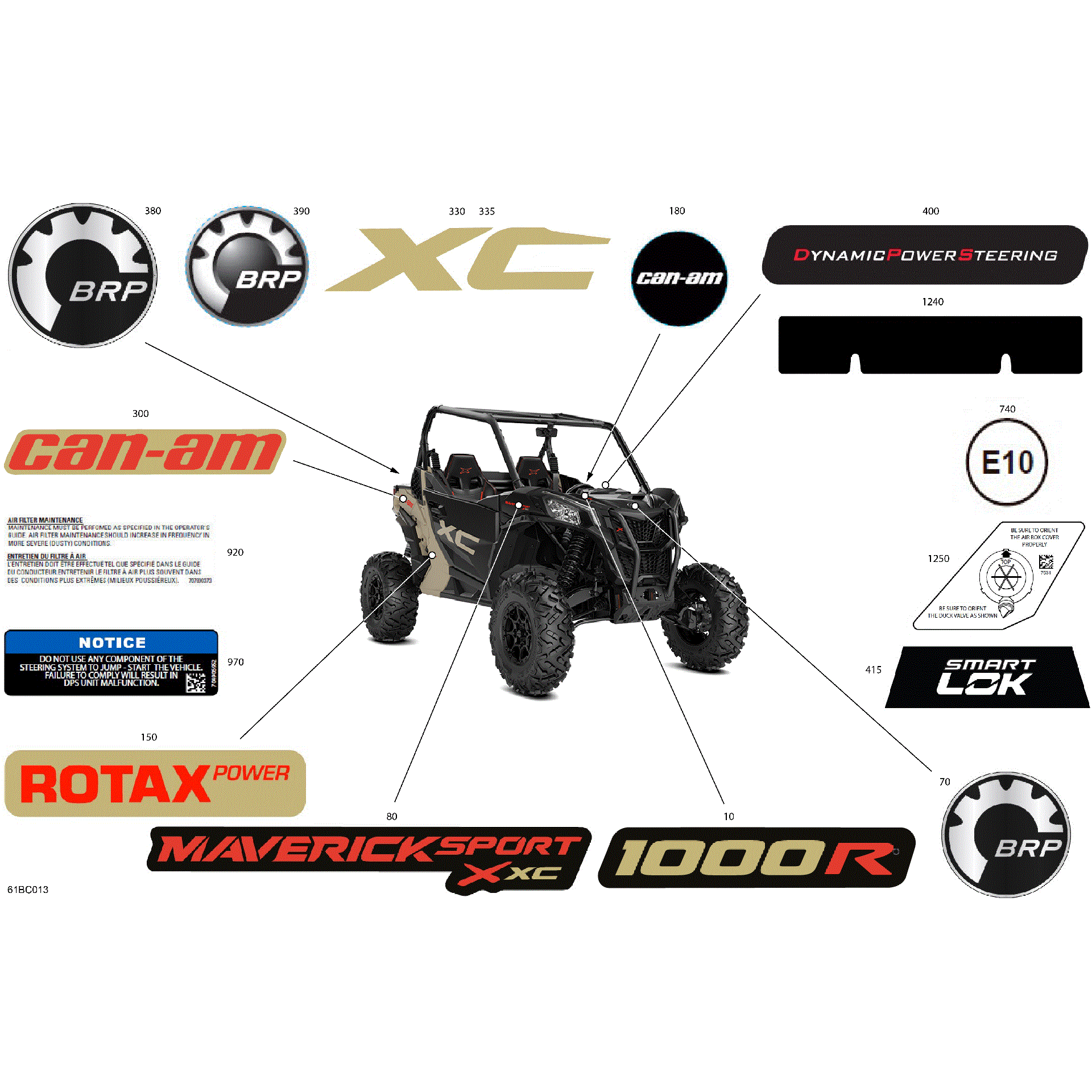 An Image of a Genuine Can-Am Parts Schematic Diagram showing the schematic - BODY - DECALS