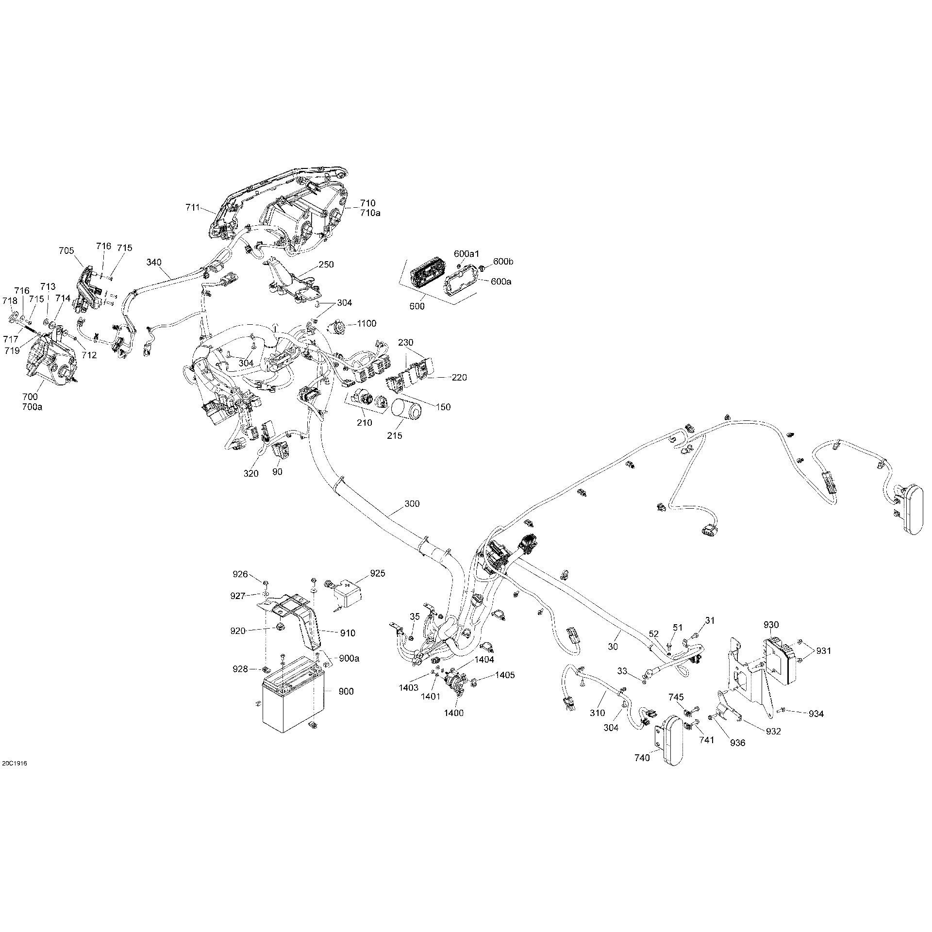 An Image of a Genuine Can-Am Parts Schematic Diagram showing the schematic - ELECTRICAL