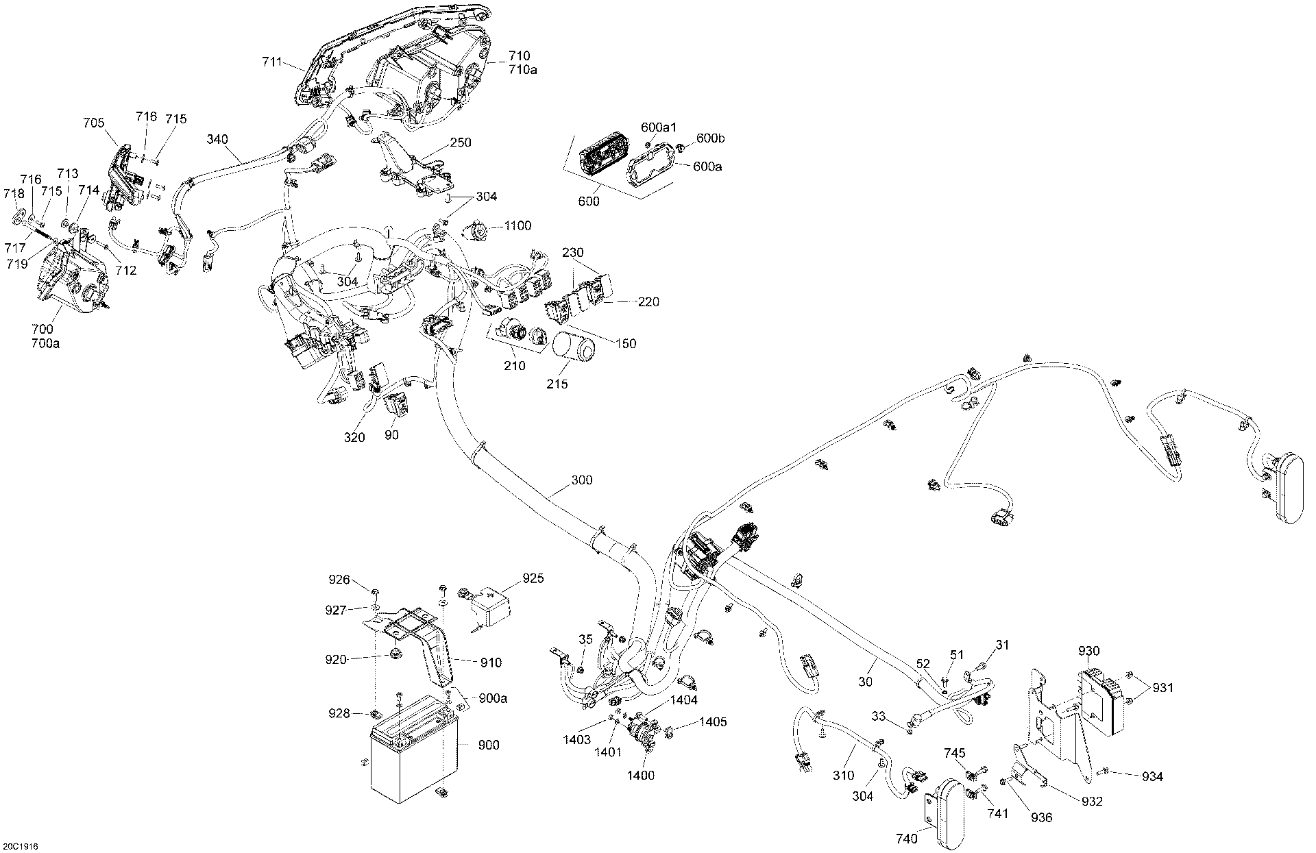 An Image of a Genuine Can-Am Parts Schematic Diagram showing the schematic - ELECTRICAL