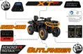 BODY - FEATURE DECALS - 2026 CAN AM OUTLANDER MAX 1000R 4X4 XT P - CALI - MINERAL GRAY SATIN - (2)