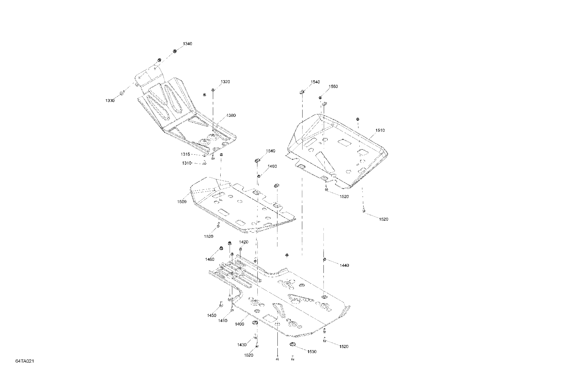 An Image of a Genuine Can-Am Parts Schematic Diagram showing the schematic - BODY - SKID PLATE - MOSSY OAK EDITION