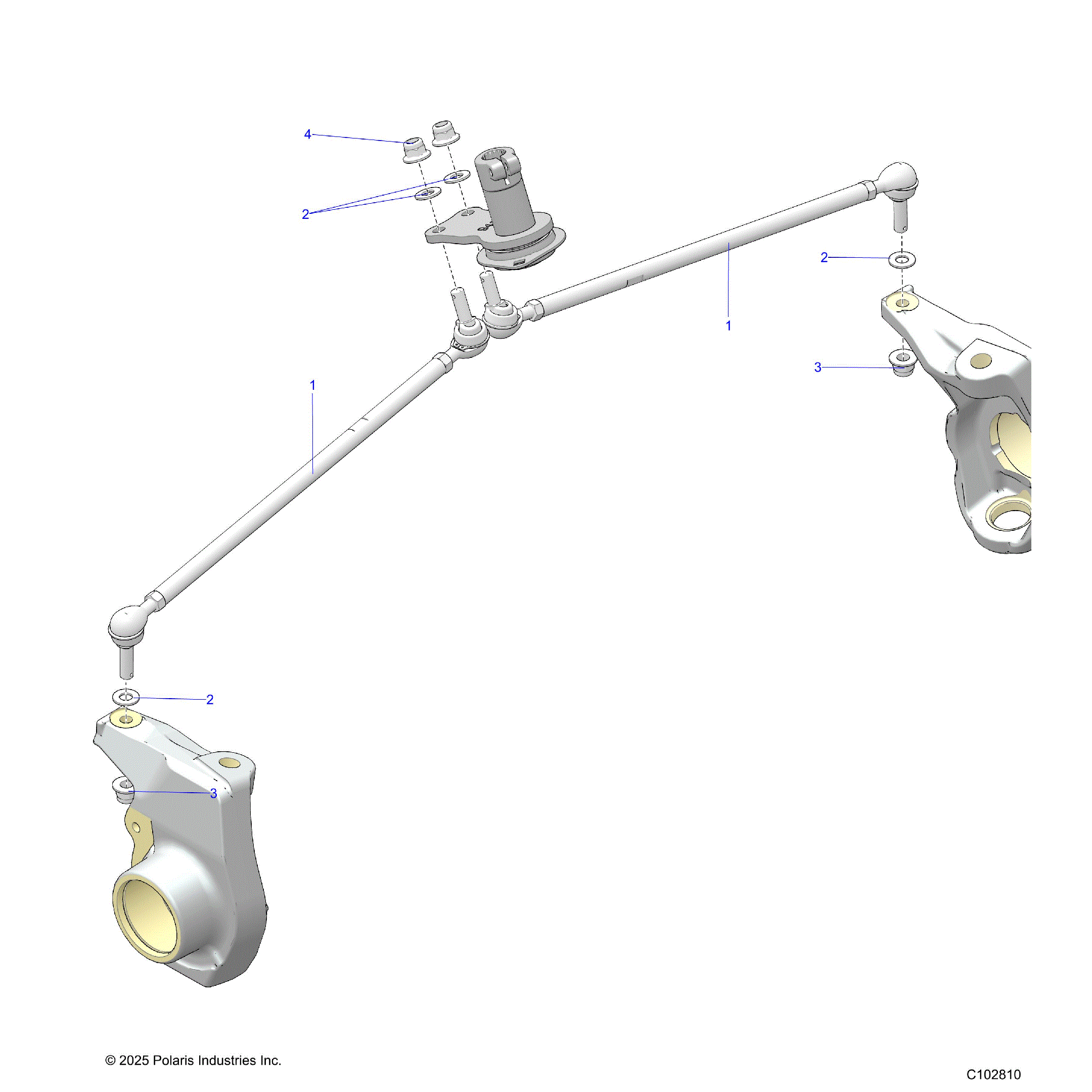 An Image of a Genuine Polaris Parts Schematic Diagram showing the schematic - STEERING: TIE RODS - 2026 POLARIS SPORTSMAN 570 6X6 EPS 49S