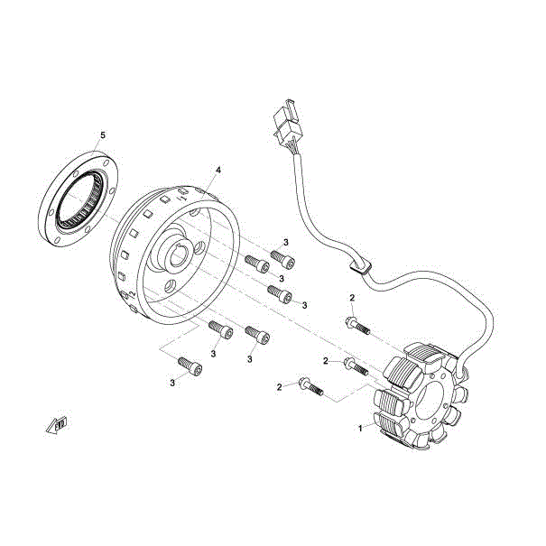 An Image of a Genuine CFMOTO Parts Schematic Diagram showing the schematic - MAGNETO ASSY - 2016 CFMOTO ZFORCE 800 EX