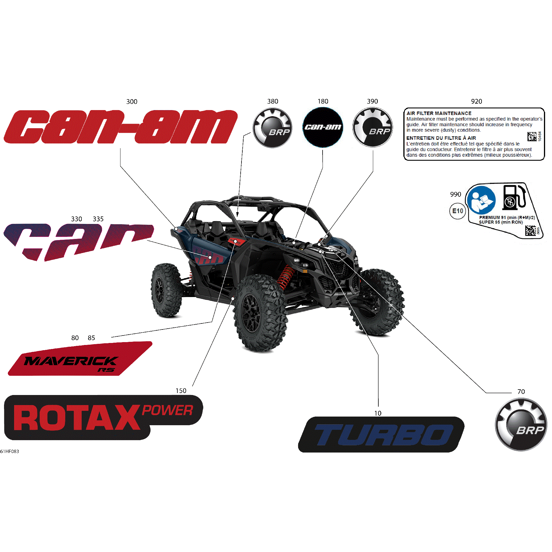 An Image of a Genuine Can-Am Parts Schematic Diagram showing the schematic - BODY - DECALS