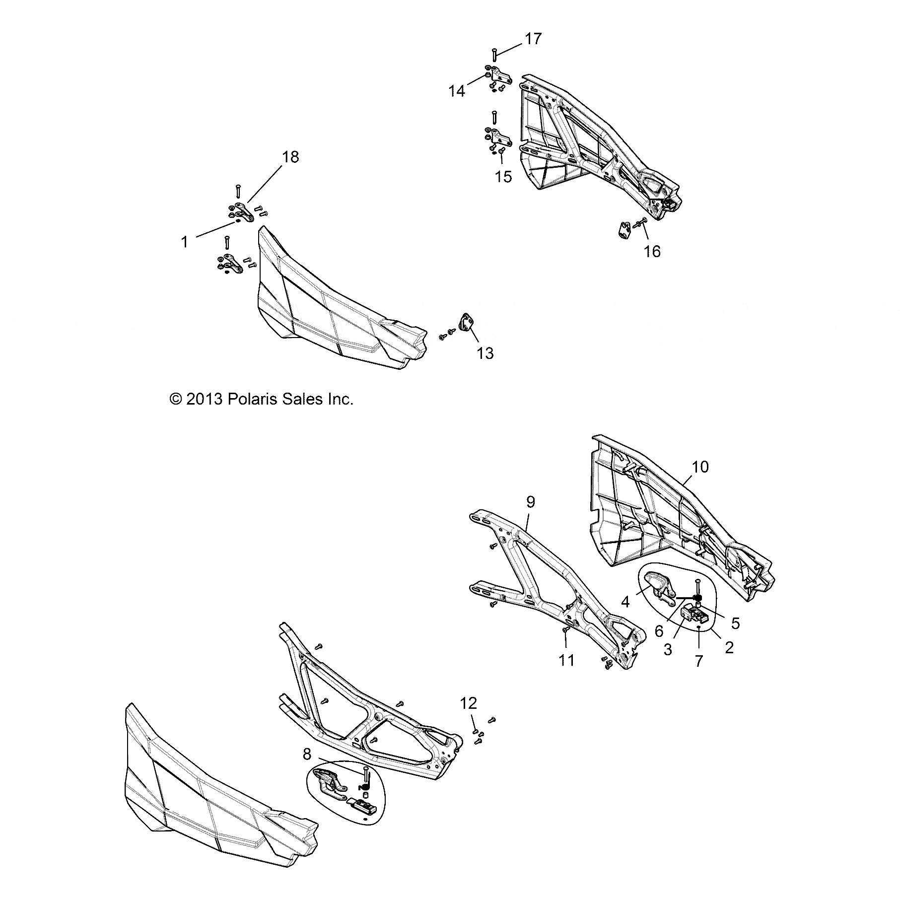 Actuator Latch Assembly, Left by Polaris 2635154 OEM Hardware P2635154 Off Road Express