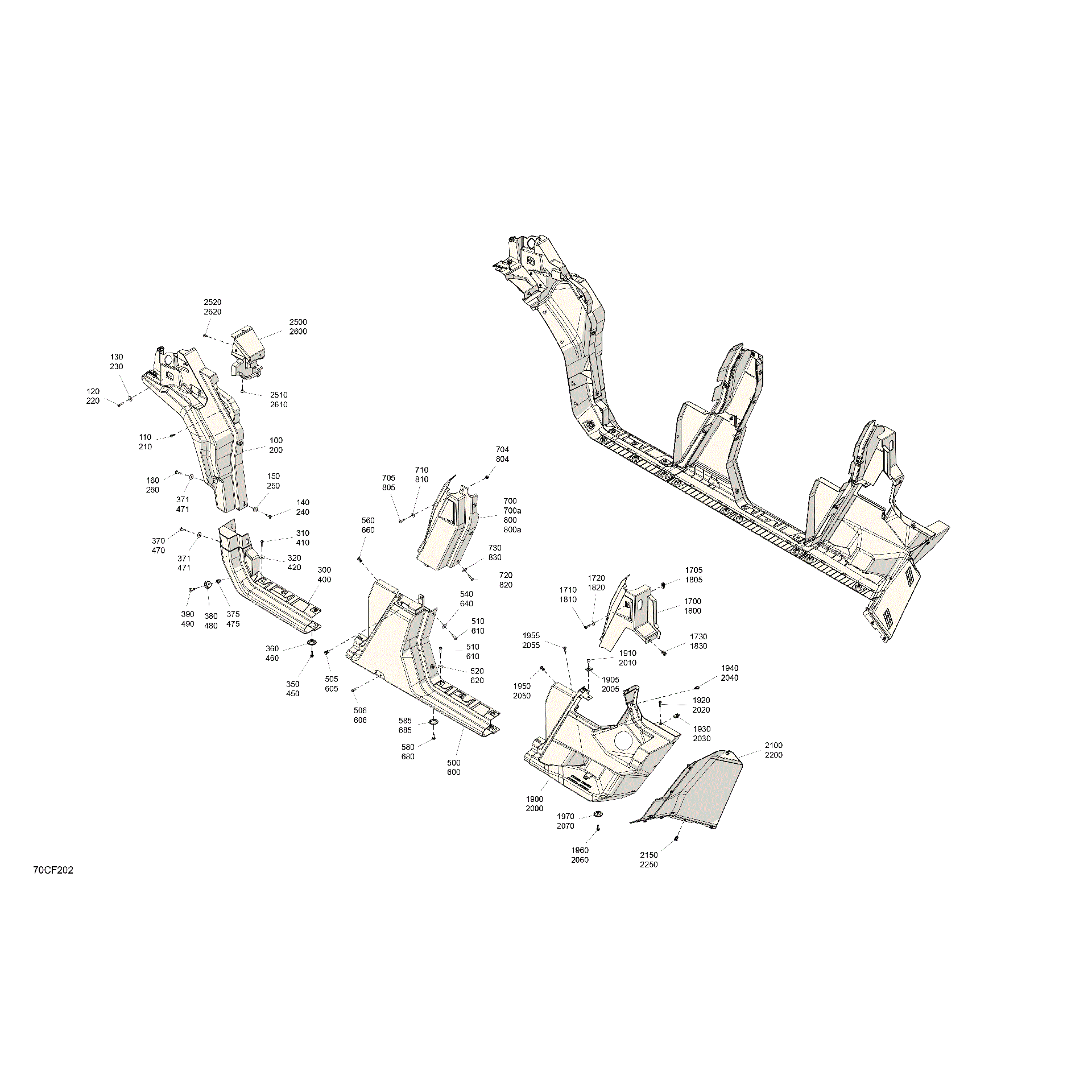 An Image of a Genuine Can-Am Parts Schematic Diagram showing the schematic - BODY - SYSTEM