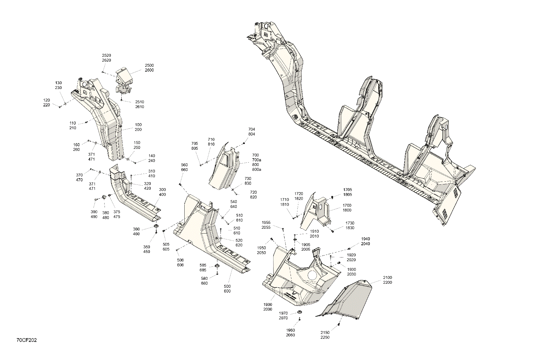 An Image of a Genuine Can-Am Parts Schematic Diagram showing the schematic - BODY - SYSTEM