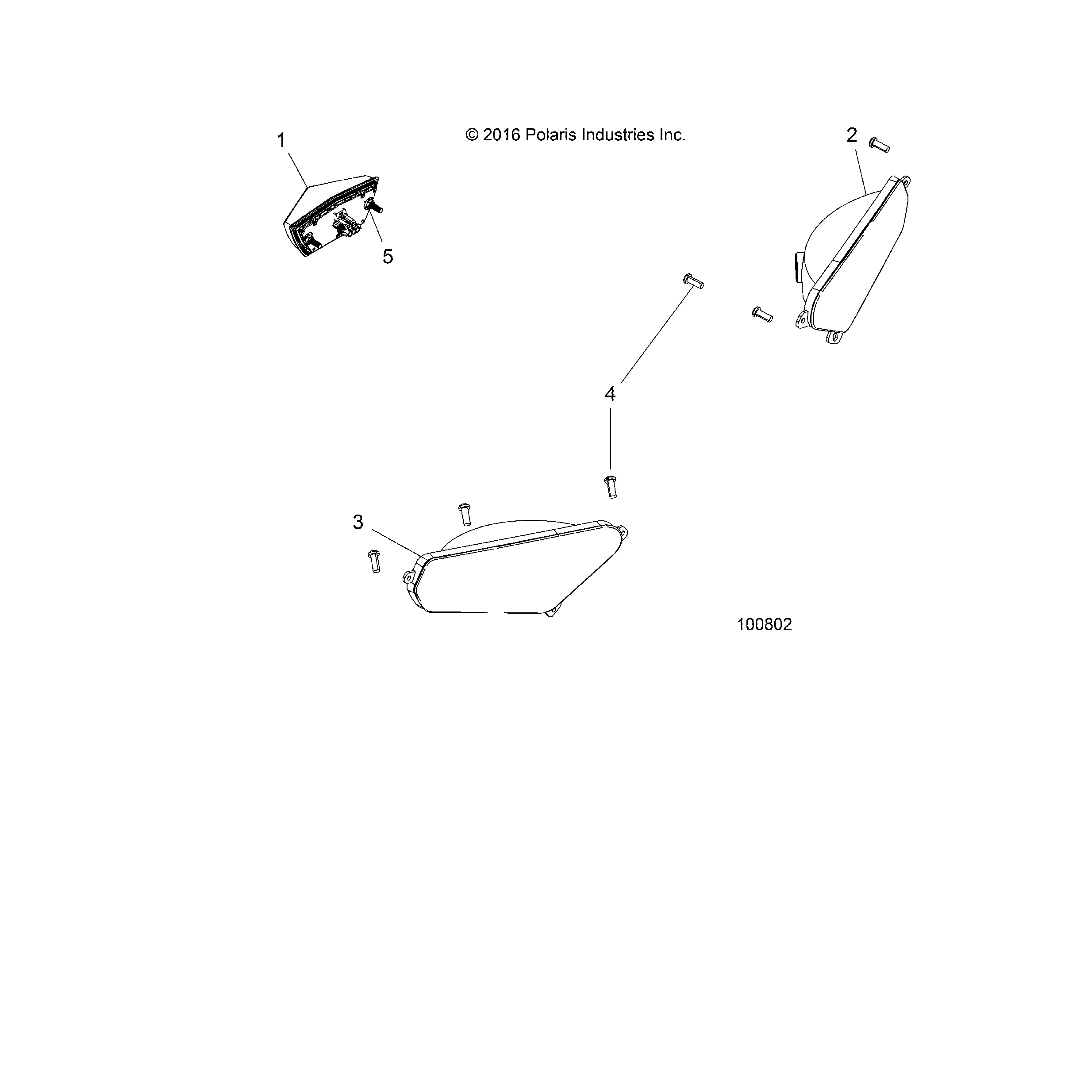 An Image of a Genuine Polaris Parts Schematic Diagram showing the schematic - ELECTRICAL: HEADLIGHTS TAILLIGHTS and BULBS - 2017 POLARIS ACE 150