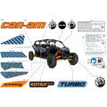 BODY - DECALS - 2025 CAN AM MAVERICK MAX TURBO RS 72 INCH - SCANDI BLUE - 72" WIDTH