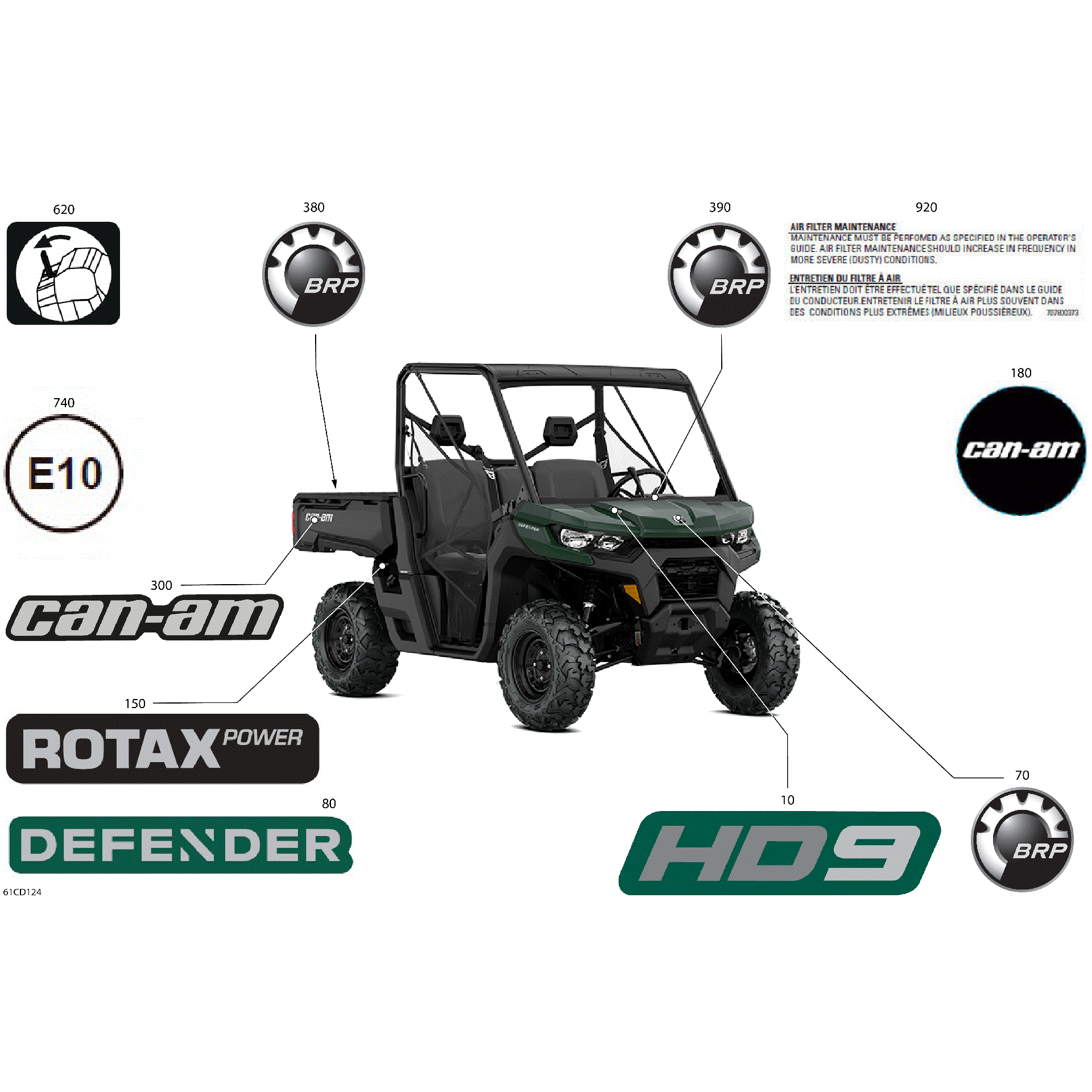 An Image of a Genuine Can-Am Parts Schematic Diagram showing the schematic - BODY - DECALS