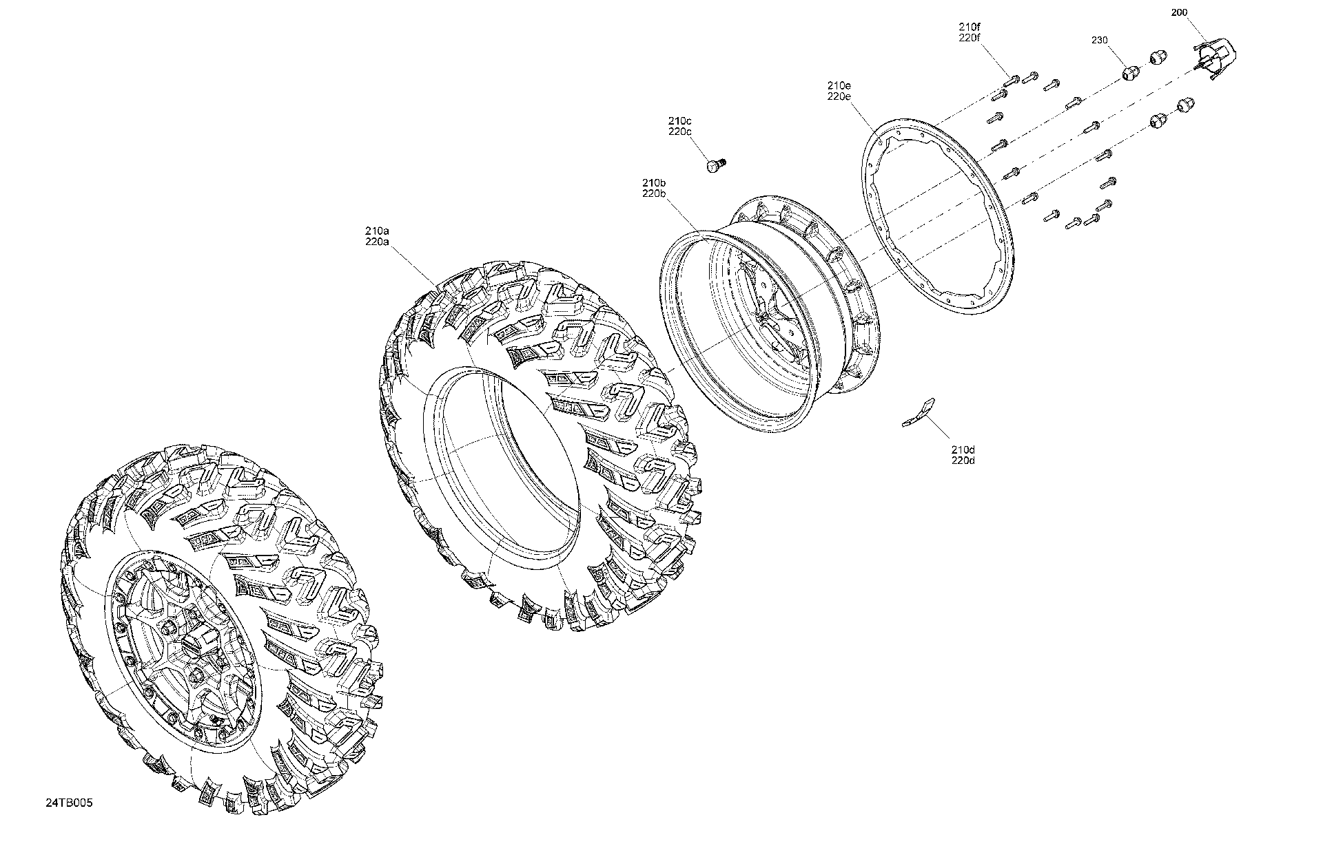 An Image of a Genuine Can-Am Parts Schematic Diagram showing the schematic - DRIVE - FRONT WHEELS