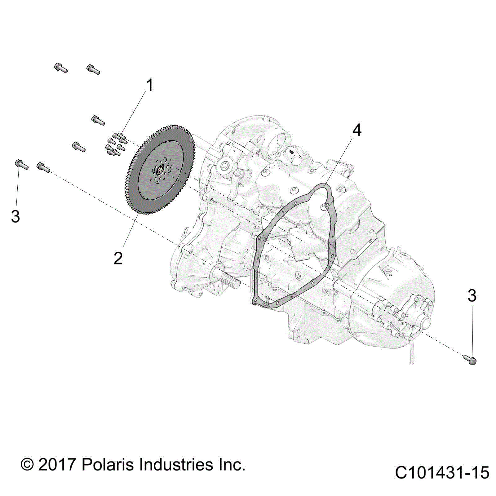 An Image of a Genuine Polaris Parts Schematic Diagram showing the schematic - DRIVE TRAIN: DRIVE COUPLER - 2022 POLARIS SCRAMBLER 850 48"