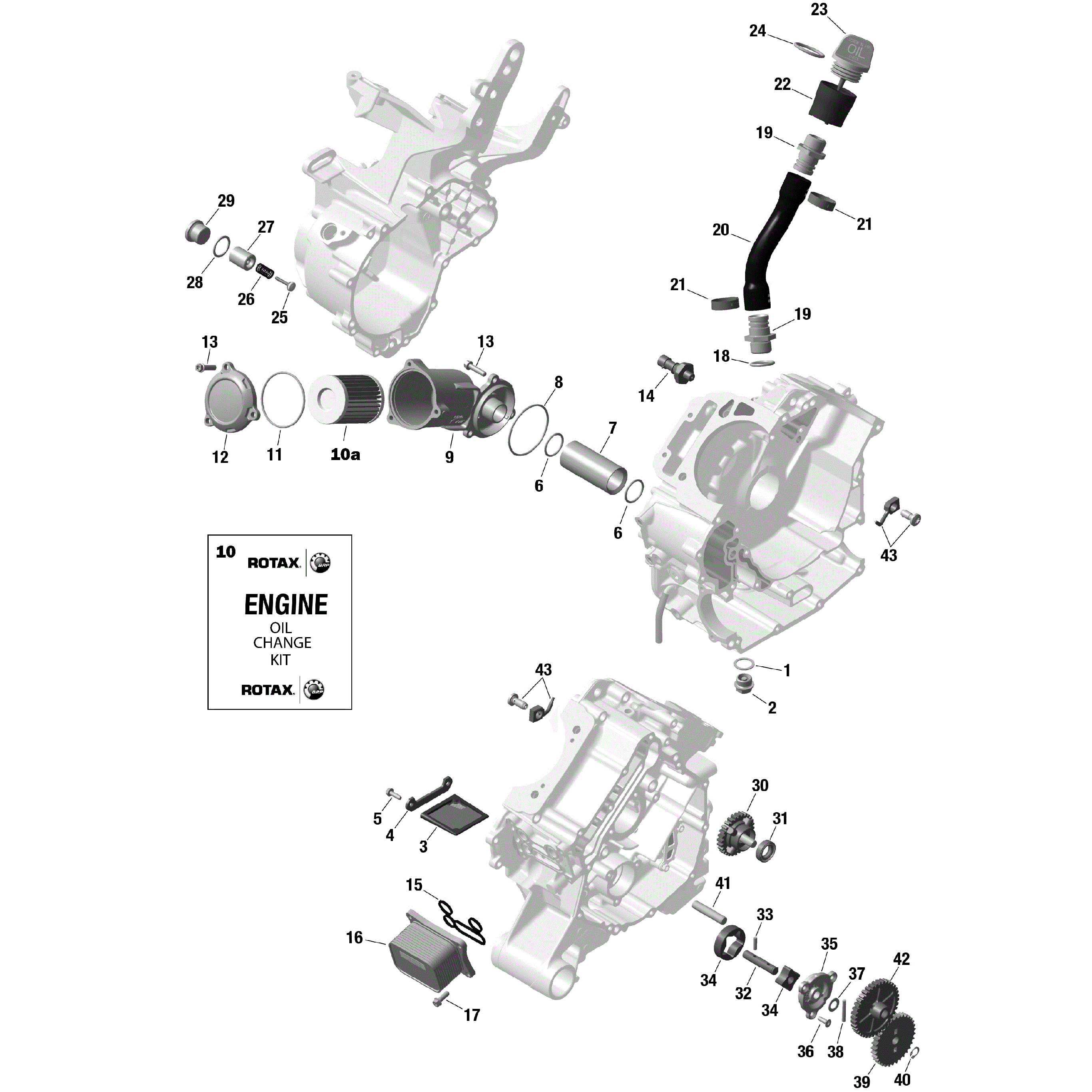 An Image of a Genuine Can-Am Parts Schematic Diagram showing the schematic - ROTAX - ENGINE LUBRICATION