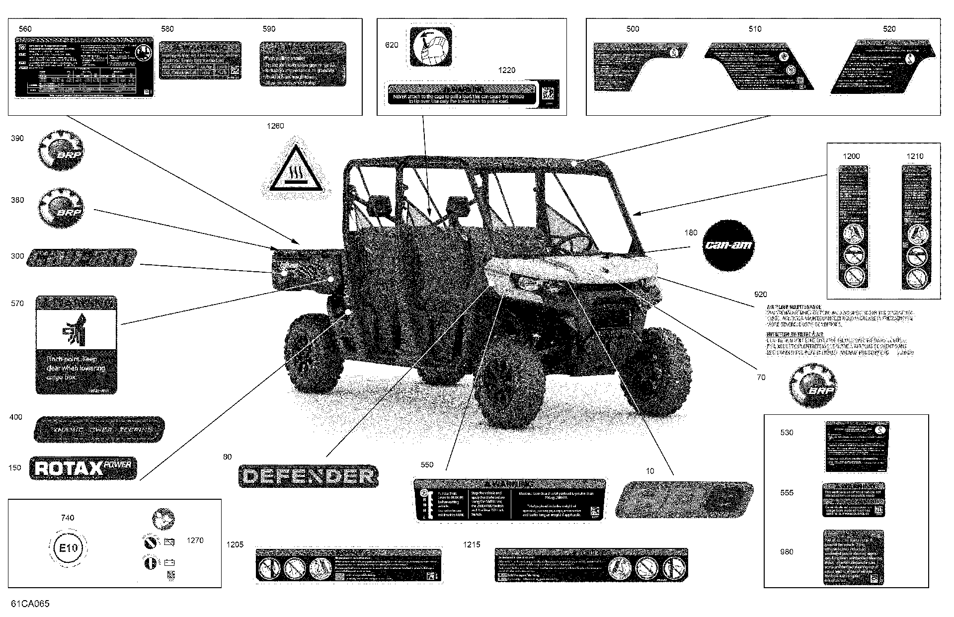 An Image of a Genuine Can-Am Parts Schematic Diagram showing the schematic - BODY - DECALS - DPS