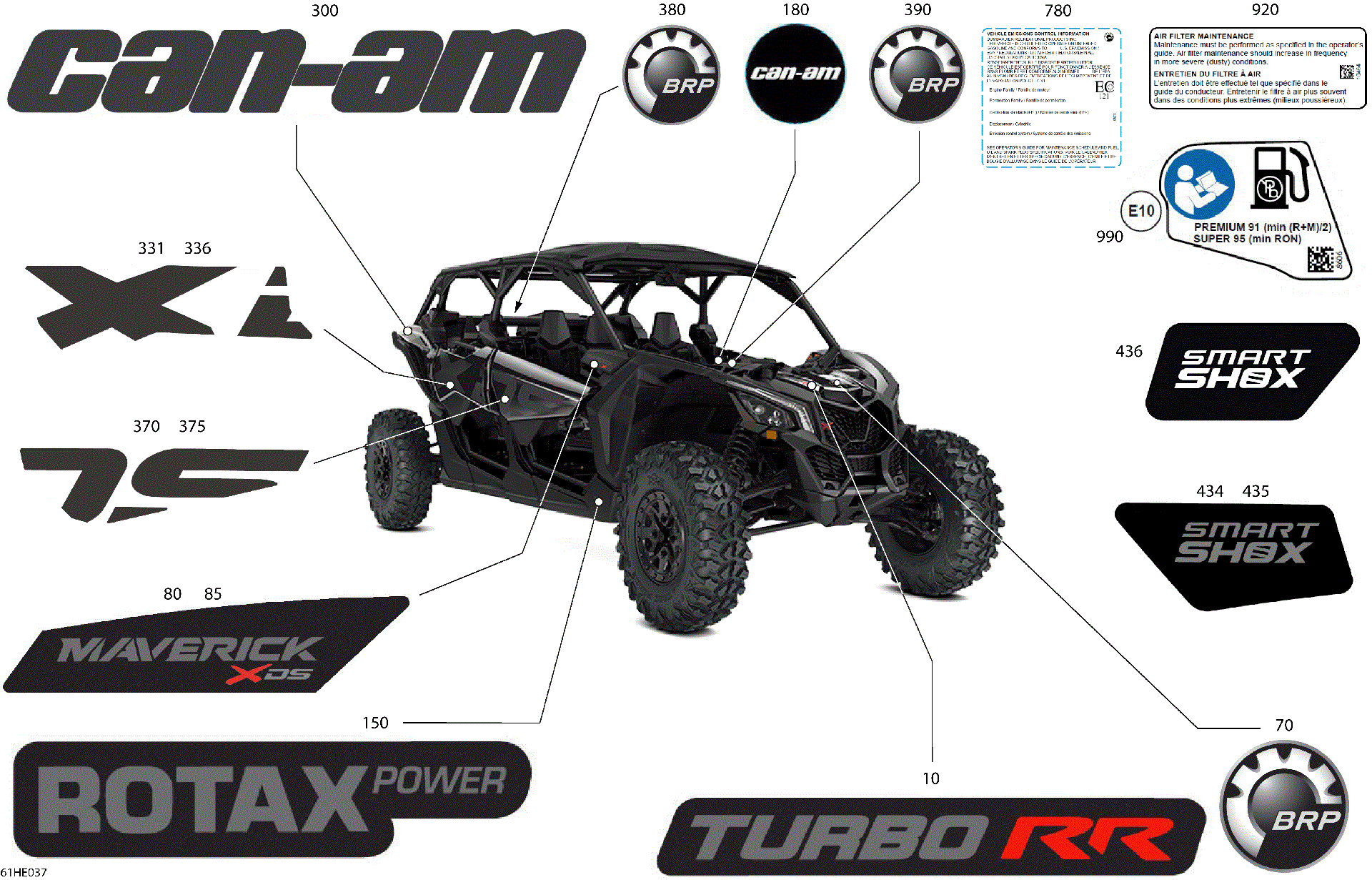 An Image of a Genuine Can-Am Parts Schematic Diagram showing the schematic - BODY - DECALS