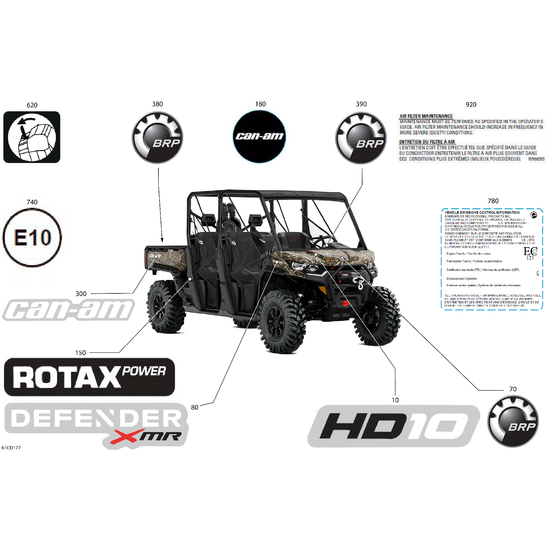 An Image of a Genuine Can-Am Parts Schematic Diagram showing the schematic - BODY - DECALS