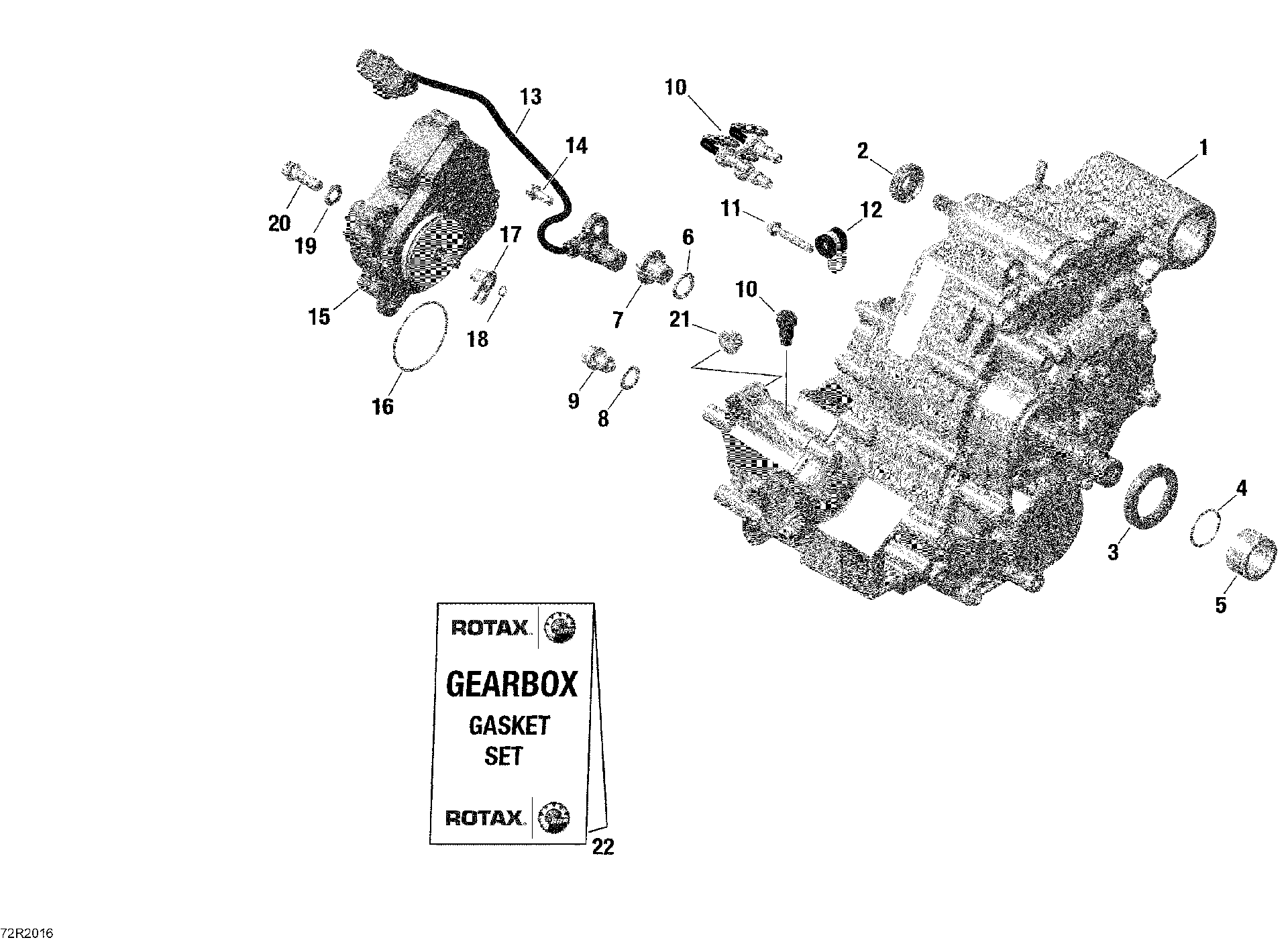 An Image of a Genuine Can-Am Parts Schematic Diagram showing the schematic - GEAR BOX AND COMPONENTS 420686217 - EXCEPT NORTH EDITION