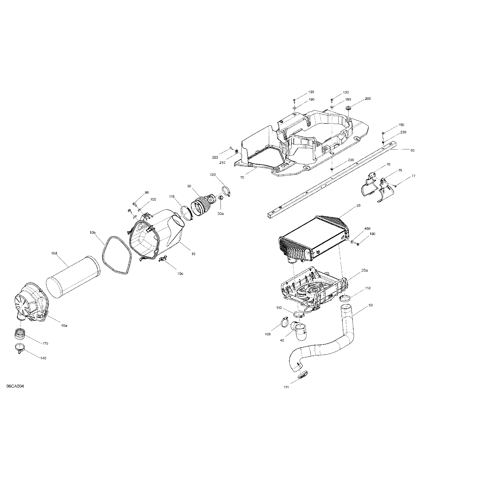 An Image of a Genuine Can-Am Parts Schematic Diagram showing the schematic - ENGINE - AIR INTAKE