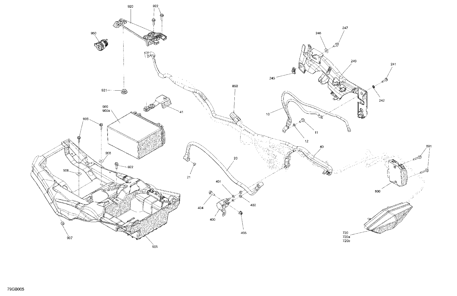 An Image of a Genuine Can-Am Parts Schematic Diagram showing the schematic - ELECTRIC - REAR SECTION